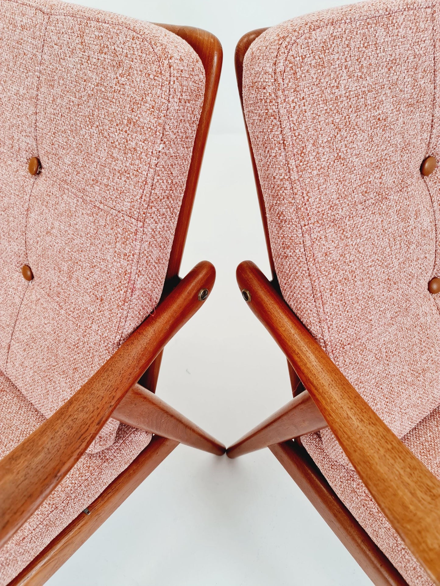 1 of 2 Mid-century Rare Scandinavian solid teak lounge chair By Fredrik Kayser for Vante , 1950s