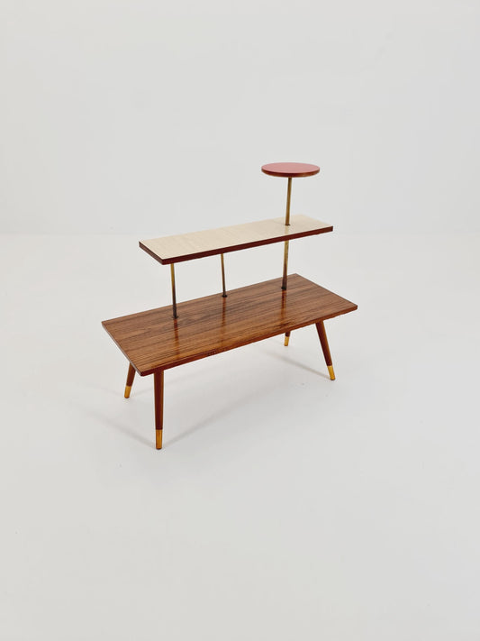 Big 1950s German Plant Stand, Colorful Vintage Mid-Century Minimalist Indoor Plant Stand Side Table Retro flower table