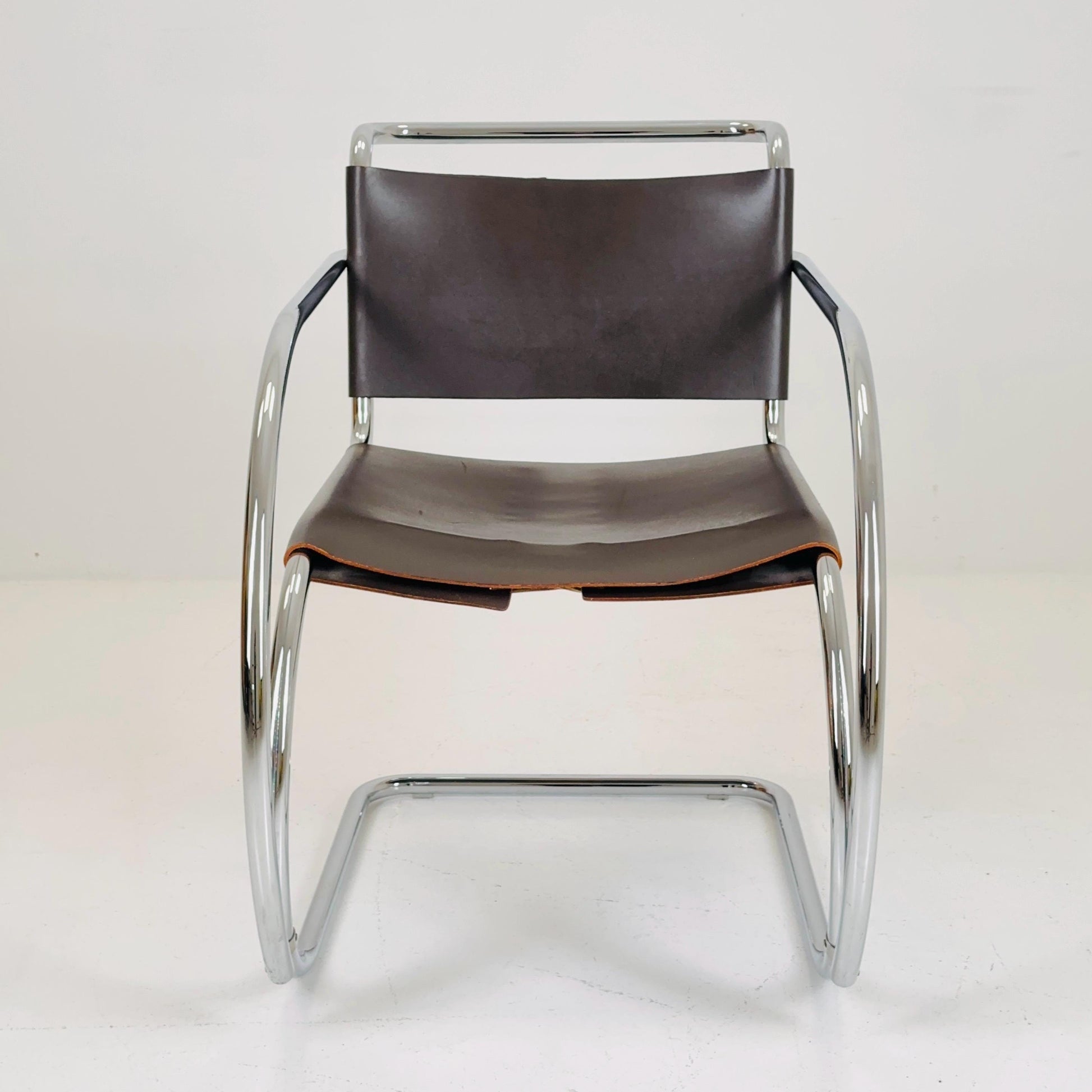 Mid century Bauhaus MR20 armchair by Mies van der Rohe for Knoll USA 1980s