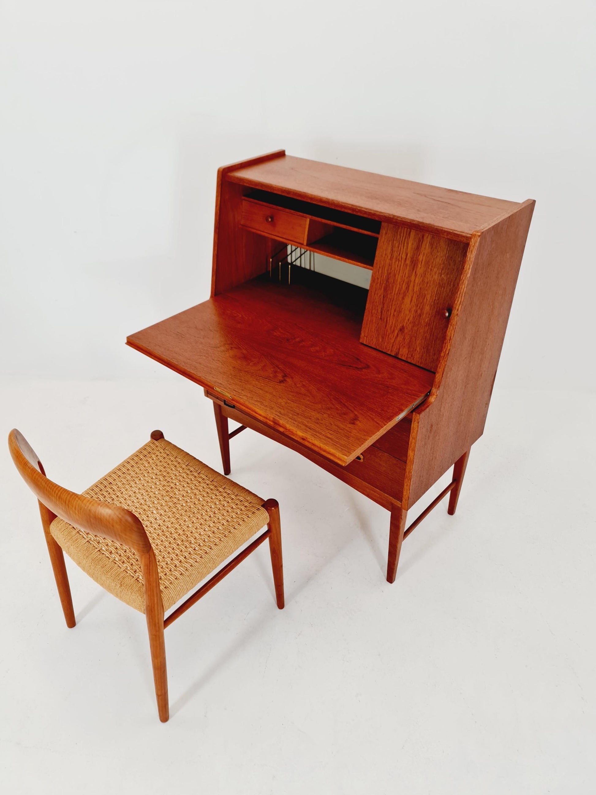 Midcentury Danish vintage teak secretary, vanity /Make up table By Arne Wahl Iversen, 1960s