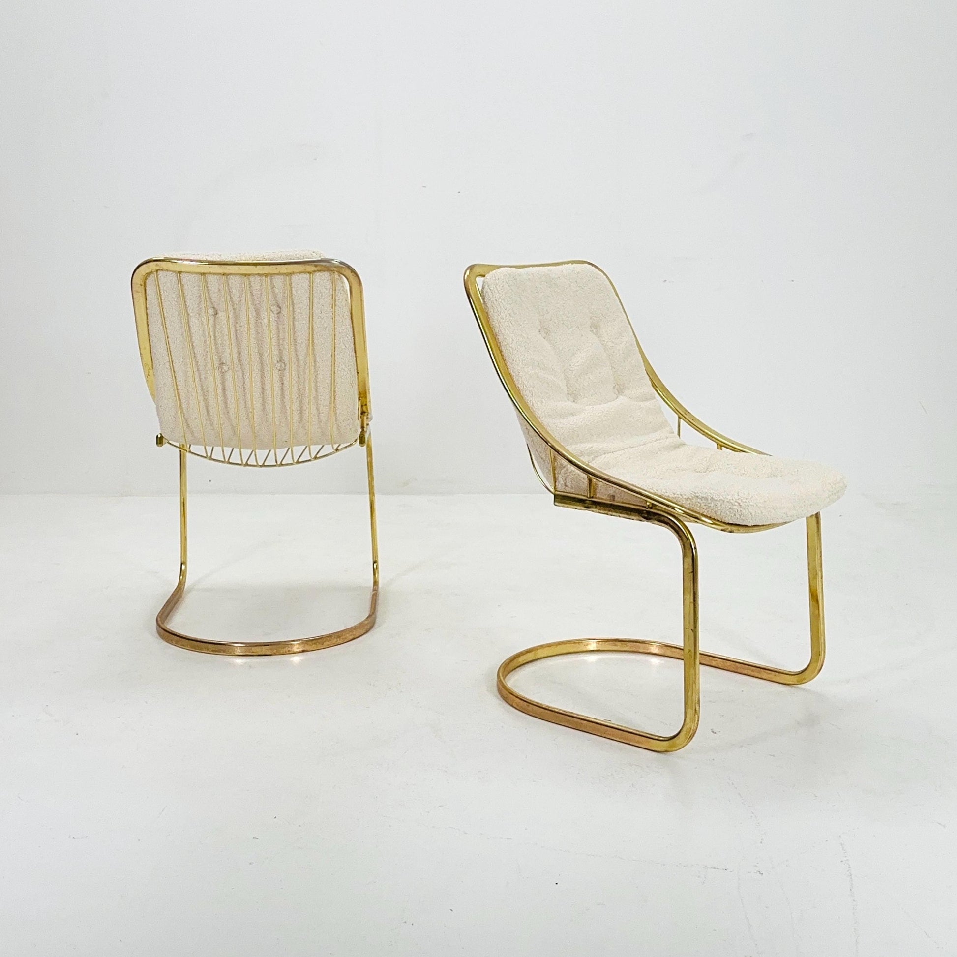 Set of 2 Mid century chrome Dining Chairs by Gastone Rinaldi, Italy, 1970s