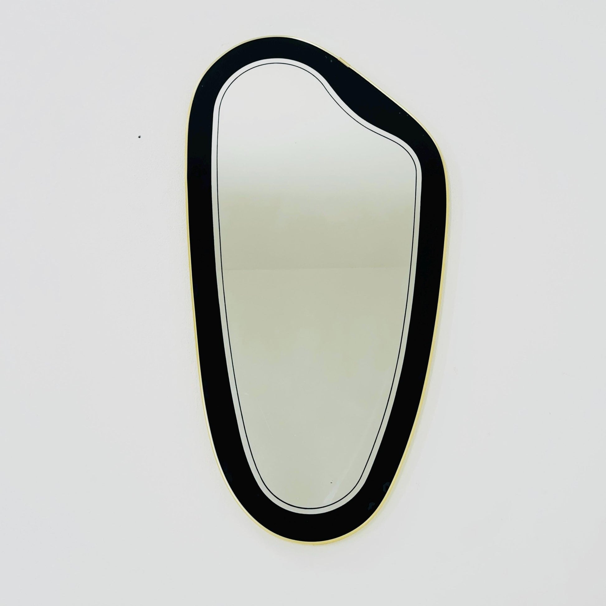 Kristall Mid Century asymmetric wall Mirror by lenzgold Nieren Spiegel - Kidney mirror 1960s rockabilly Germany