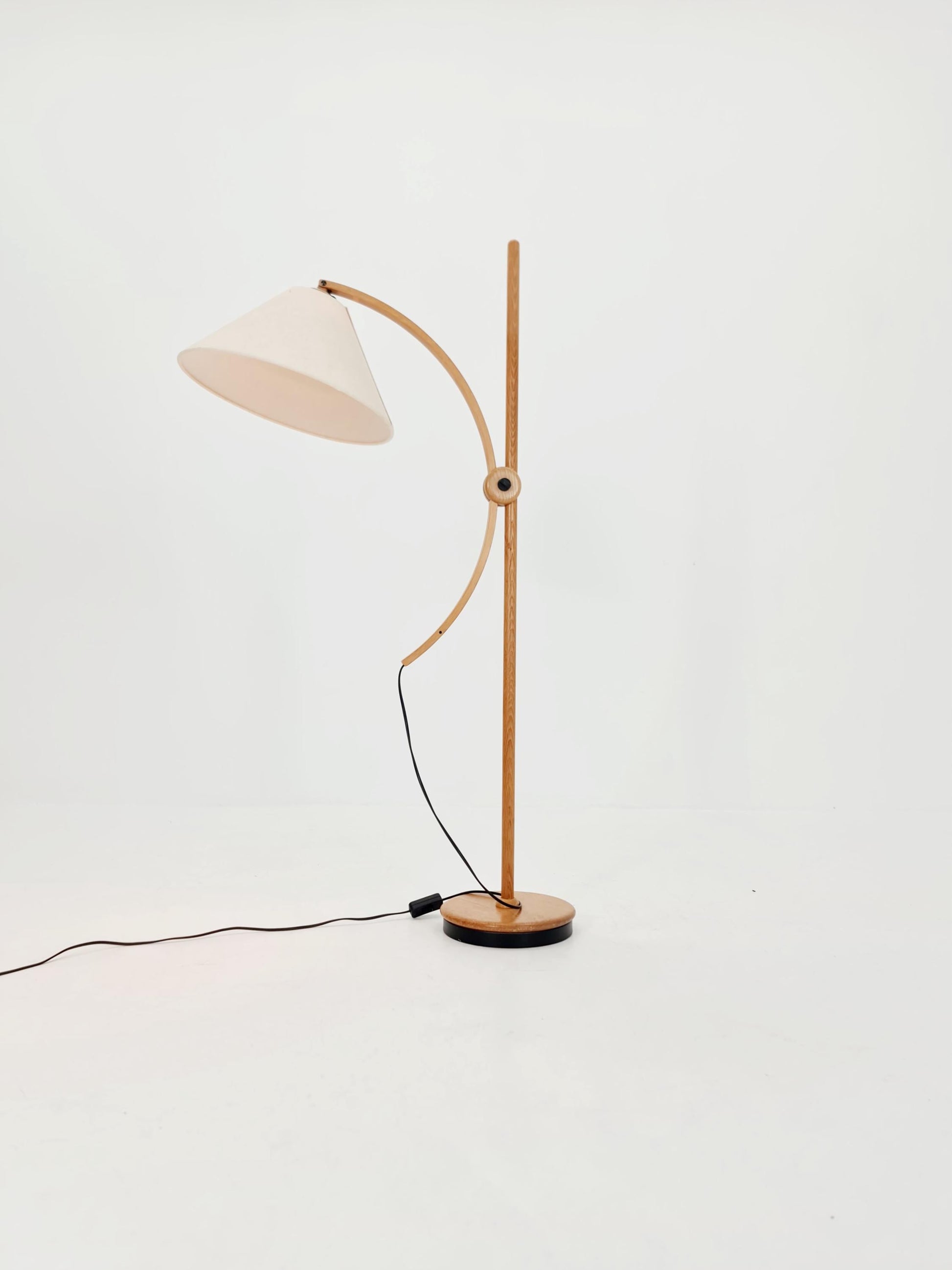 Vintage Danish Oak floor lamp by DOMUS 1970s