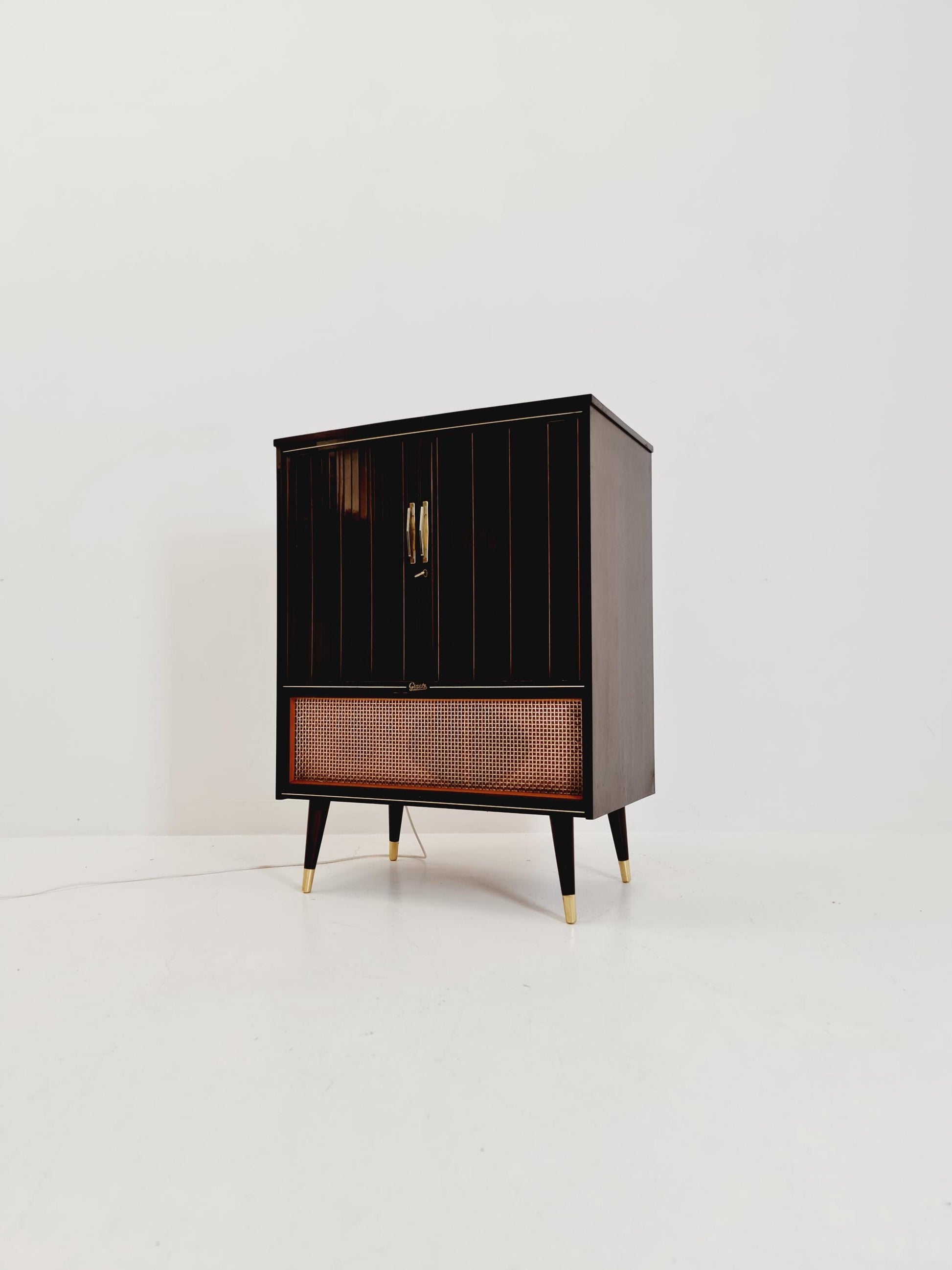Rare Mid century walnut German bar/ sideboard, BY Graetz 1950s