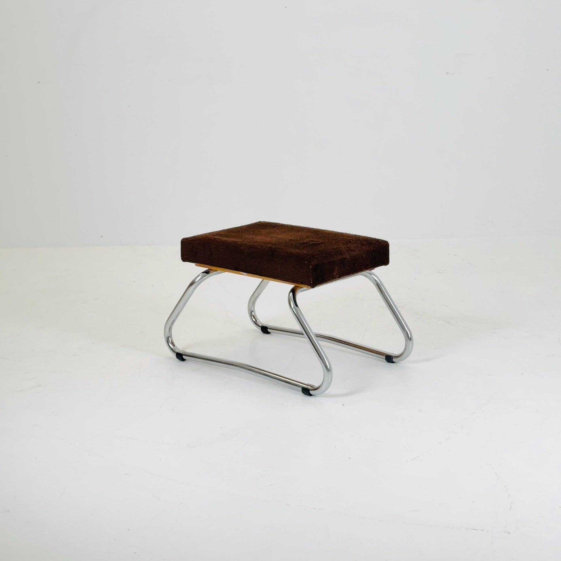 Mid century Stool with Chrome Accents and Hidden Steps –1960s