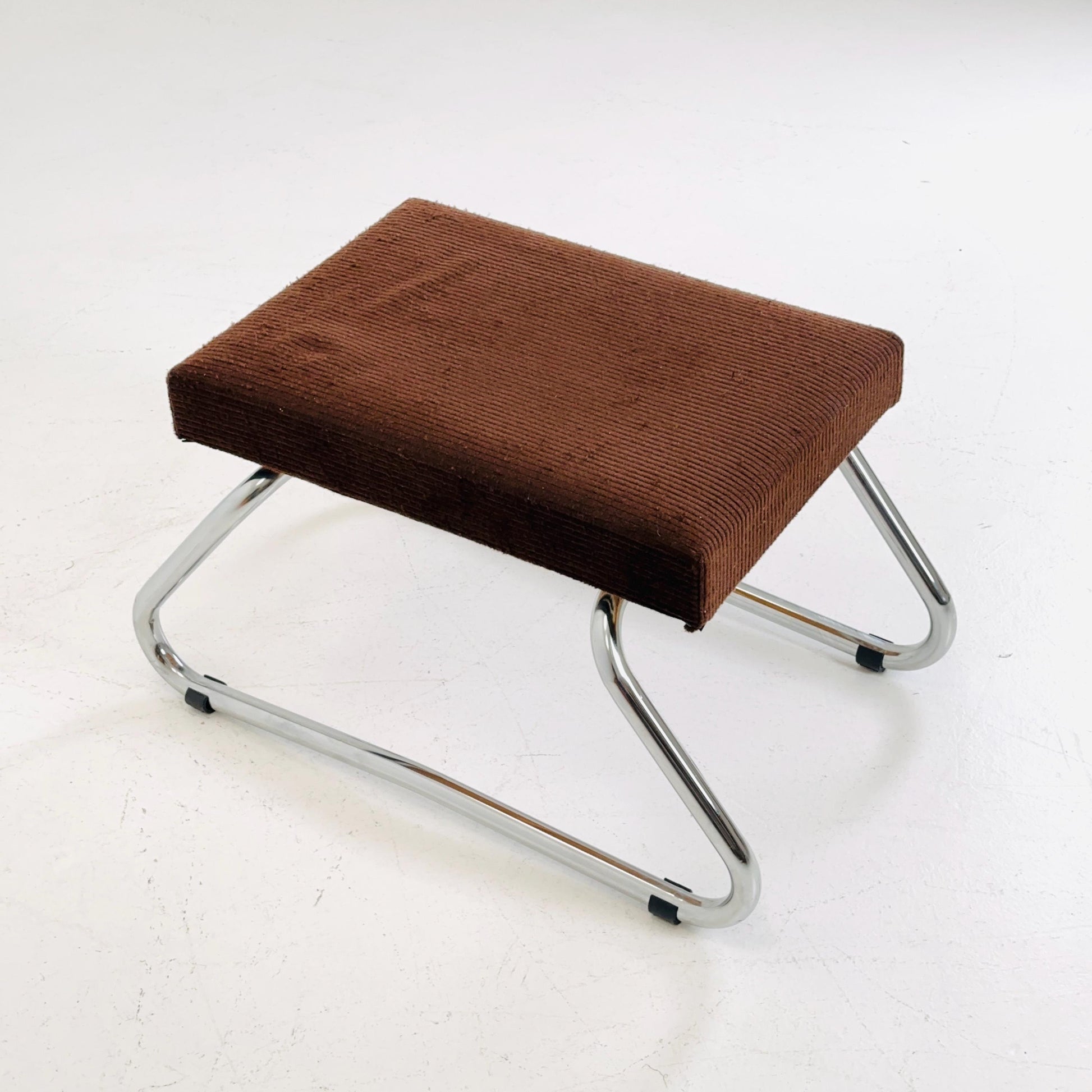 Mid century Stool with Chrome Accents and Hidden Steps –1960s