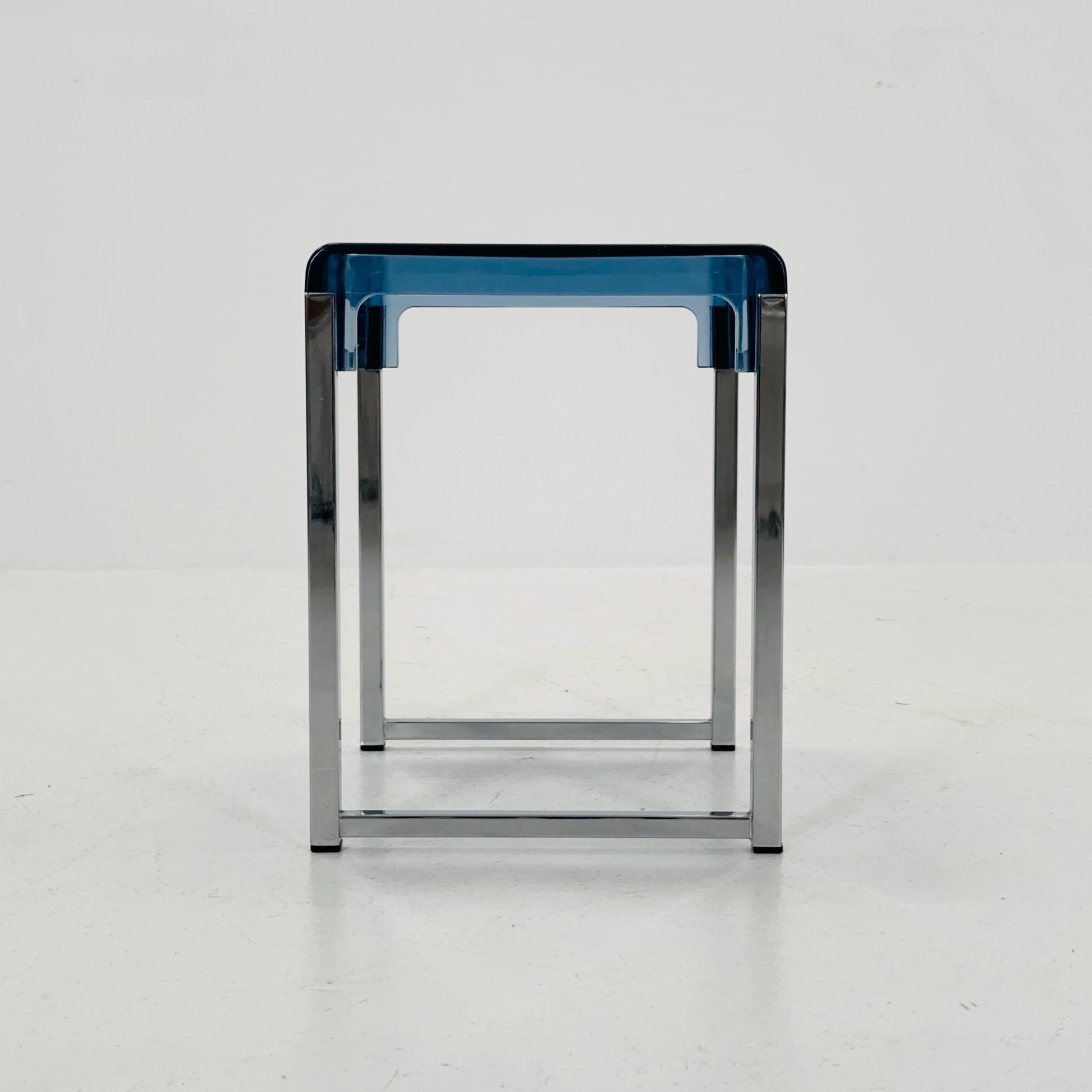 Blue Space Age side table by Marc Berthier for Prisunic, 1970s