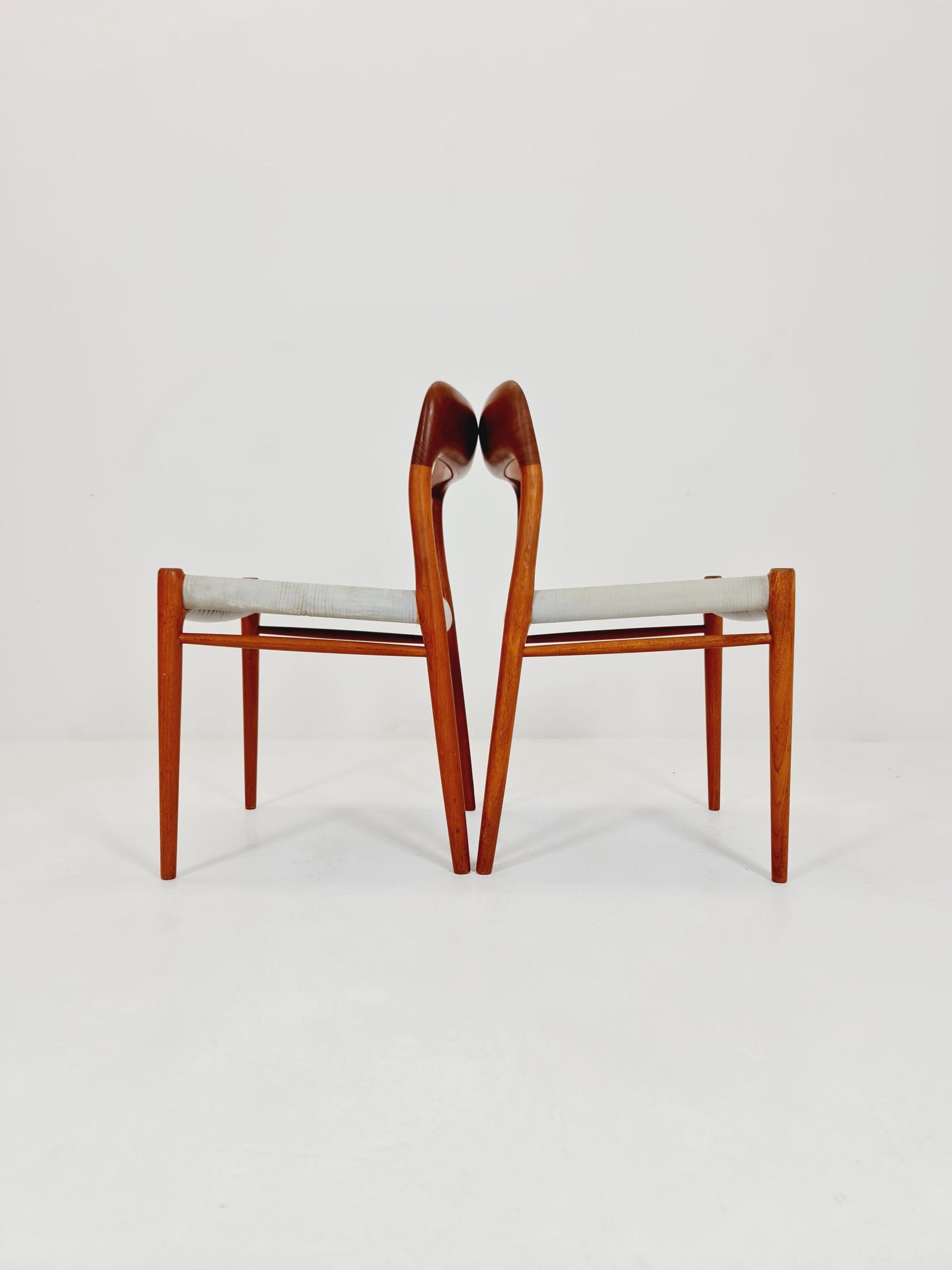 1 of 2 Vintage Danish teak dining charis by Niels Otto Møller Model 77, 1960s,