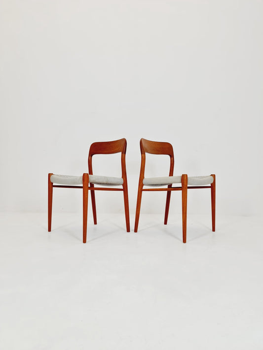 1 of 2 Vintage Danish teak dining charis by Niels Otto Møller Model 77, 1960s,