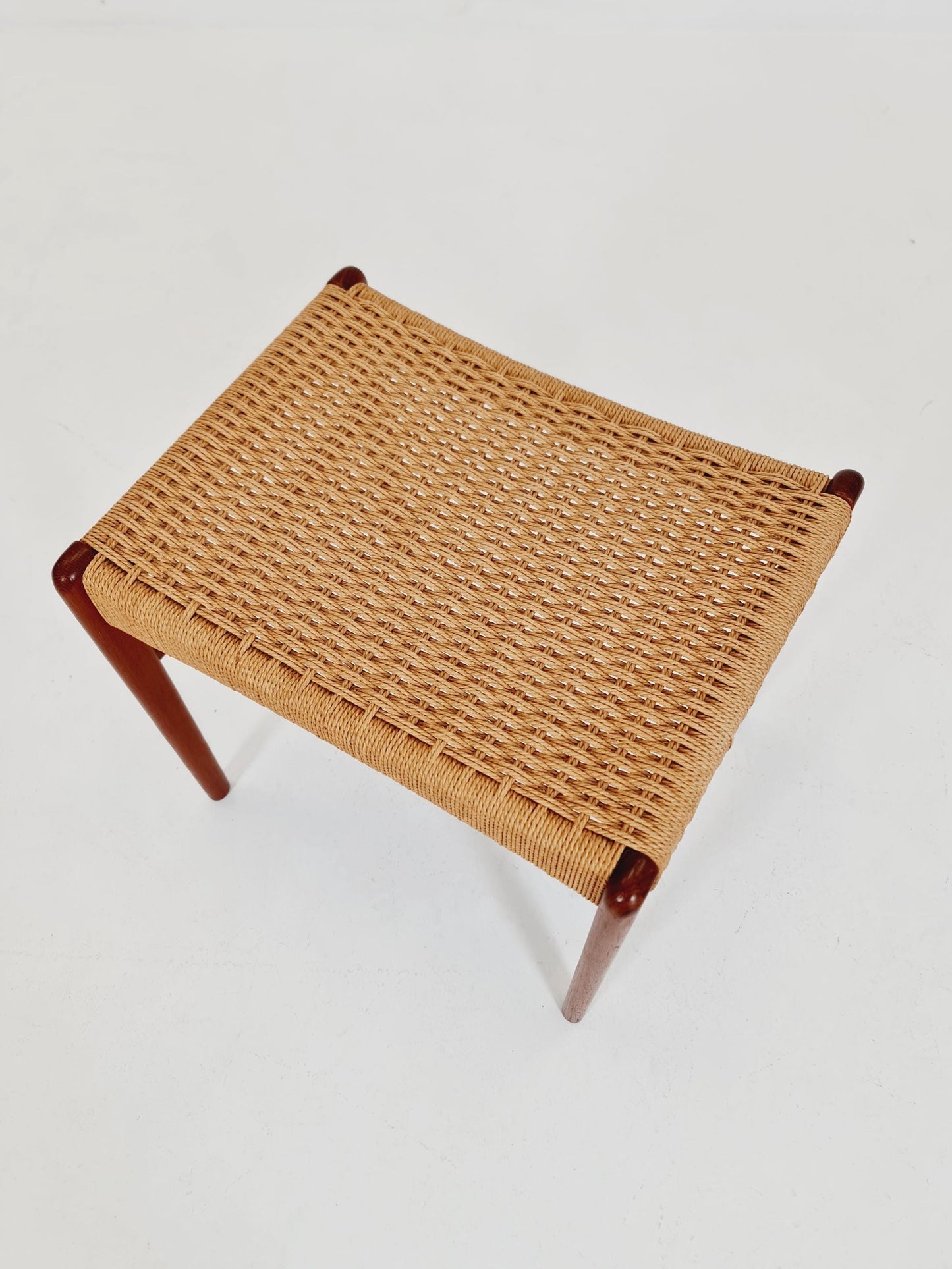 Vintage Danish teak dining stool ottoman by Niels Otto Møller , 1960s