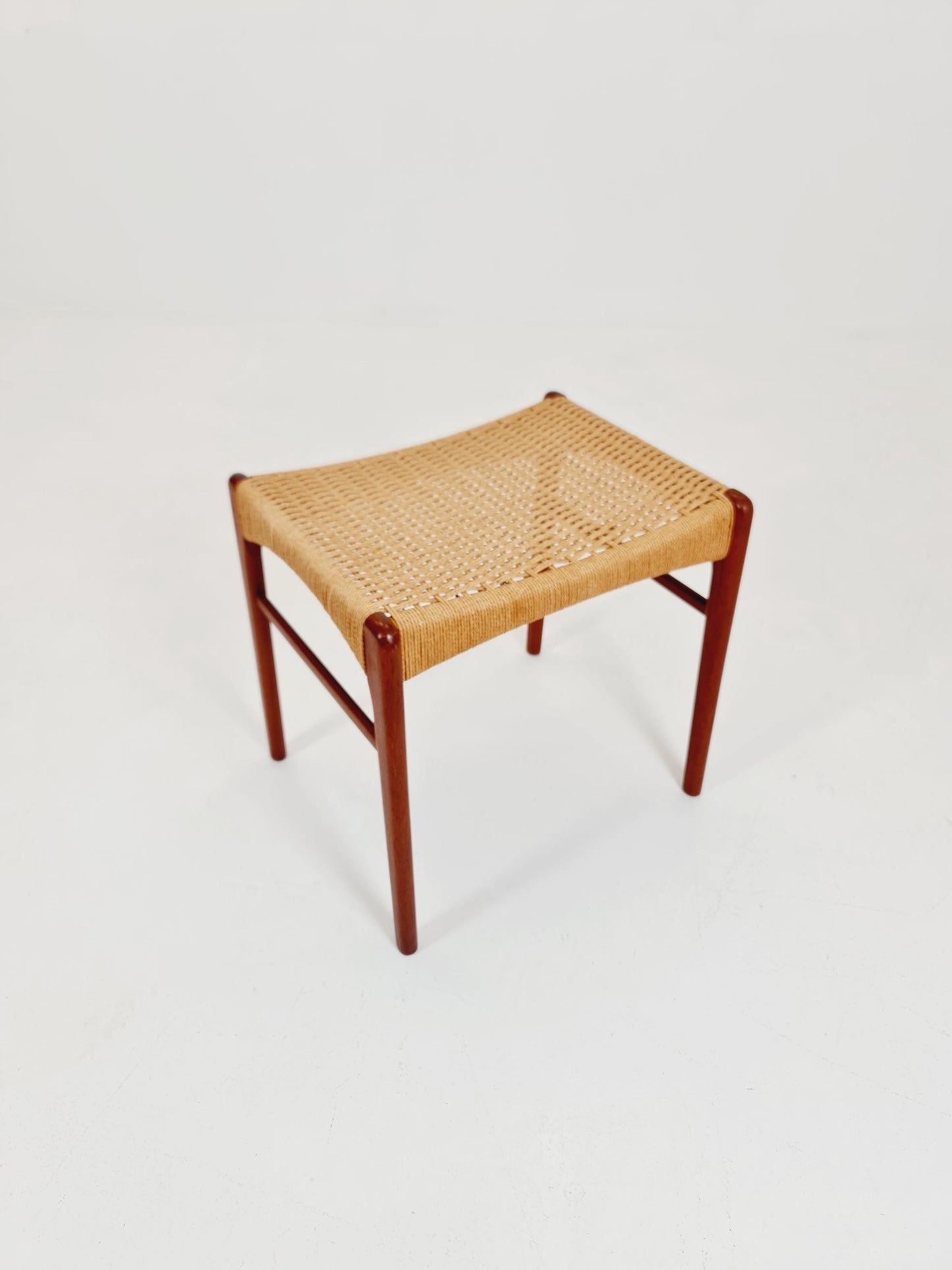 Vintage Danish teak dining stool ottoman by Niels Otto Møller , 1960s
