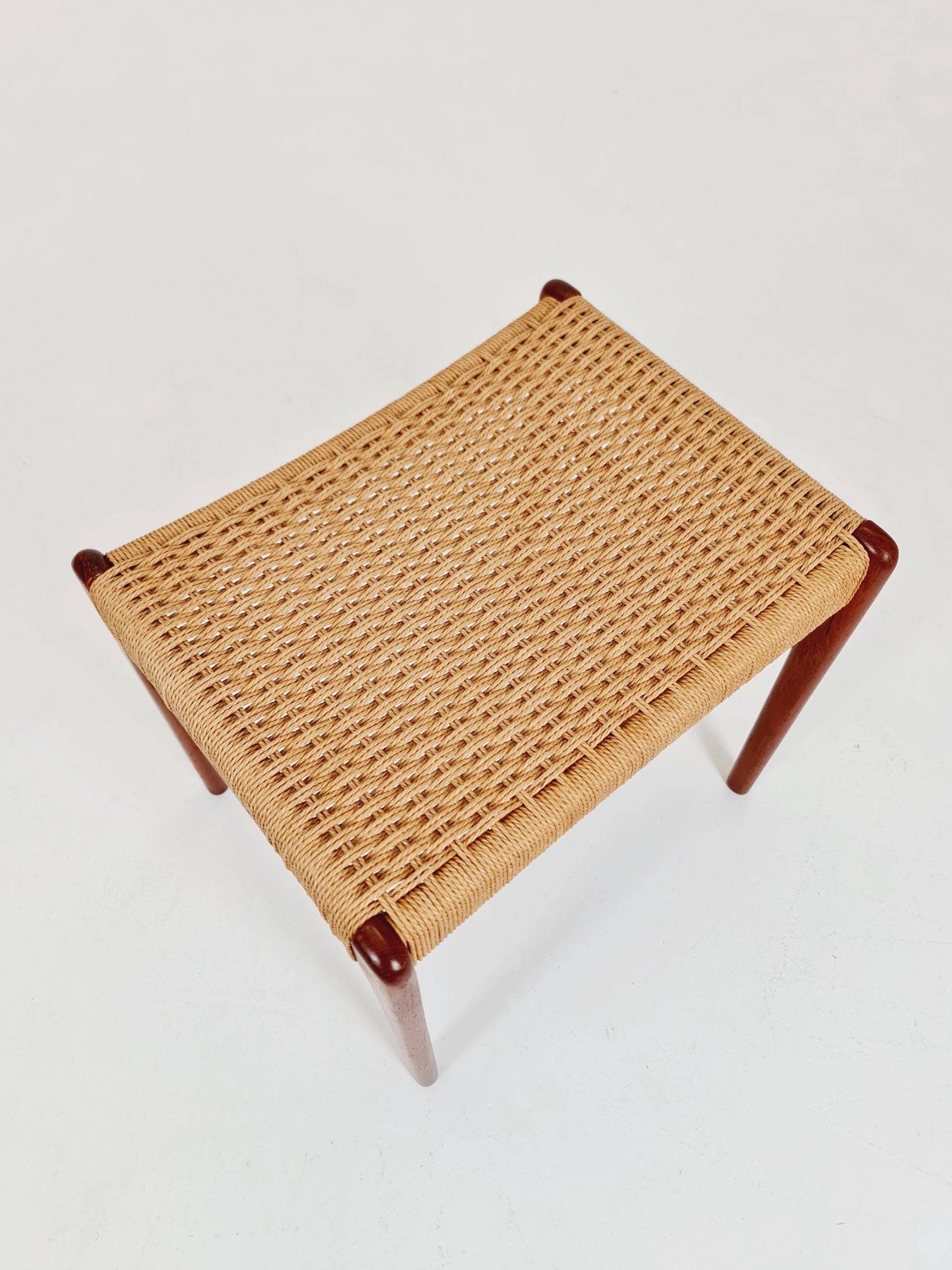 Vintage Danish teak dining stool ottoman by Niels Otto Møller , 1960s