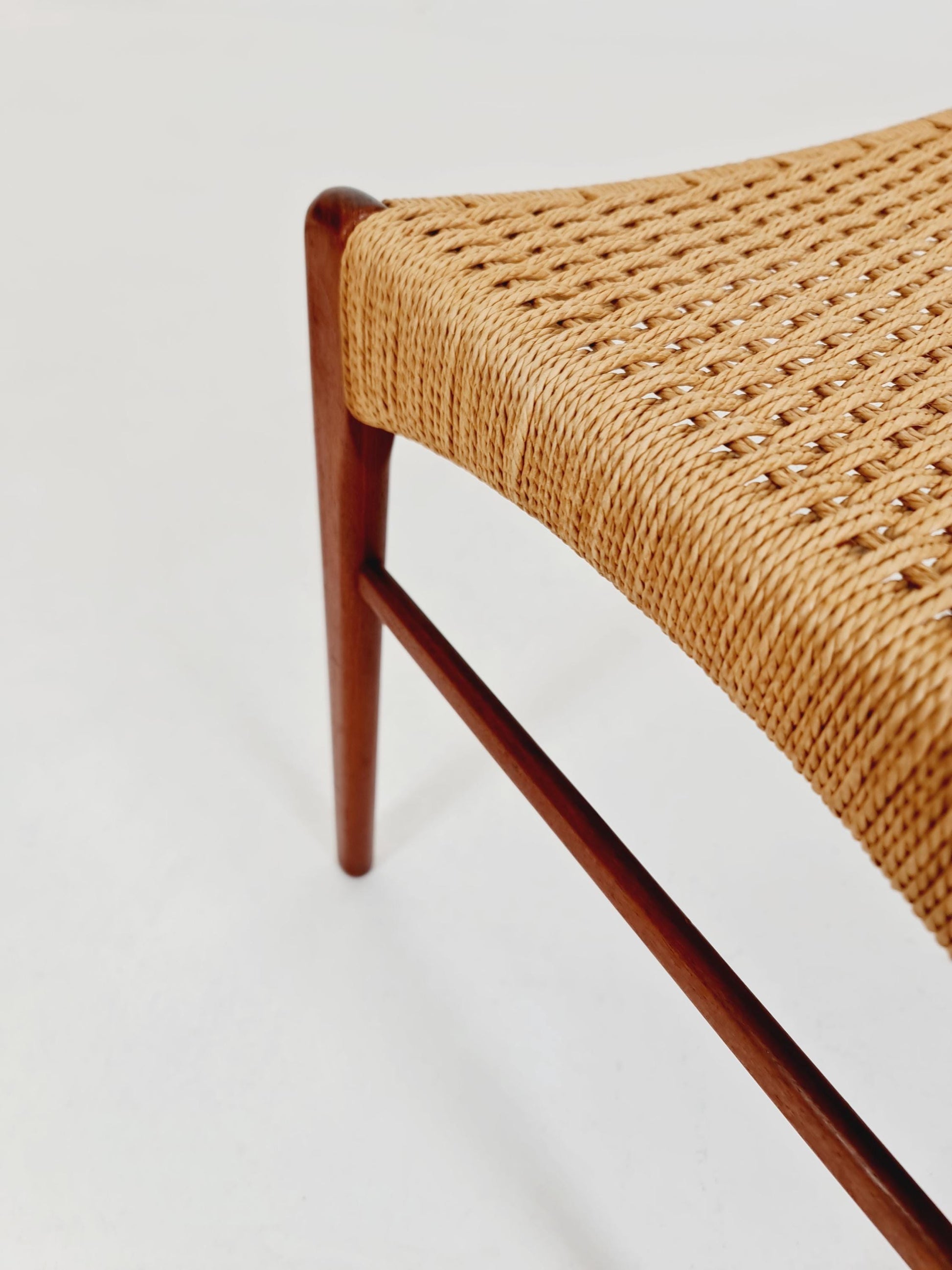 Vintage Danish teak dining stool ottoman by Niels Otto Møller , 1960s