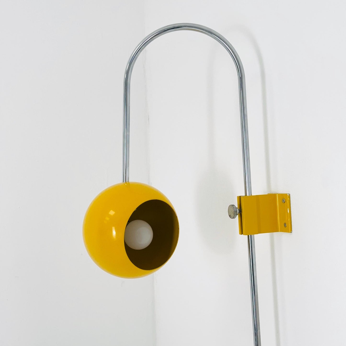 Space age Adjustable Wall Lamp by Kontakt-Werkstätten, Yellow Mid-Century Modern Light ,1970s