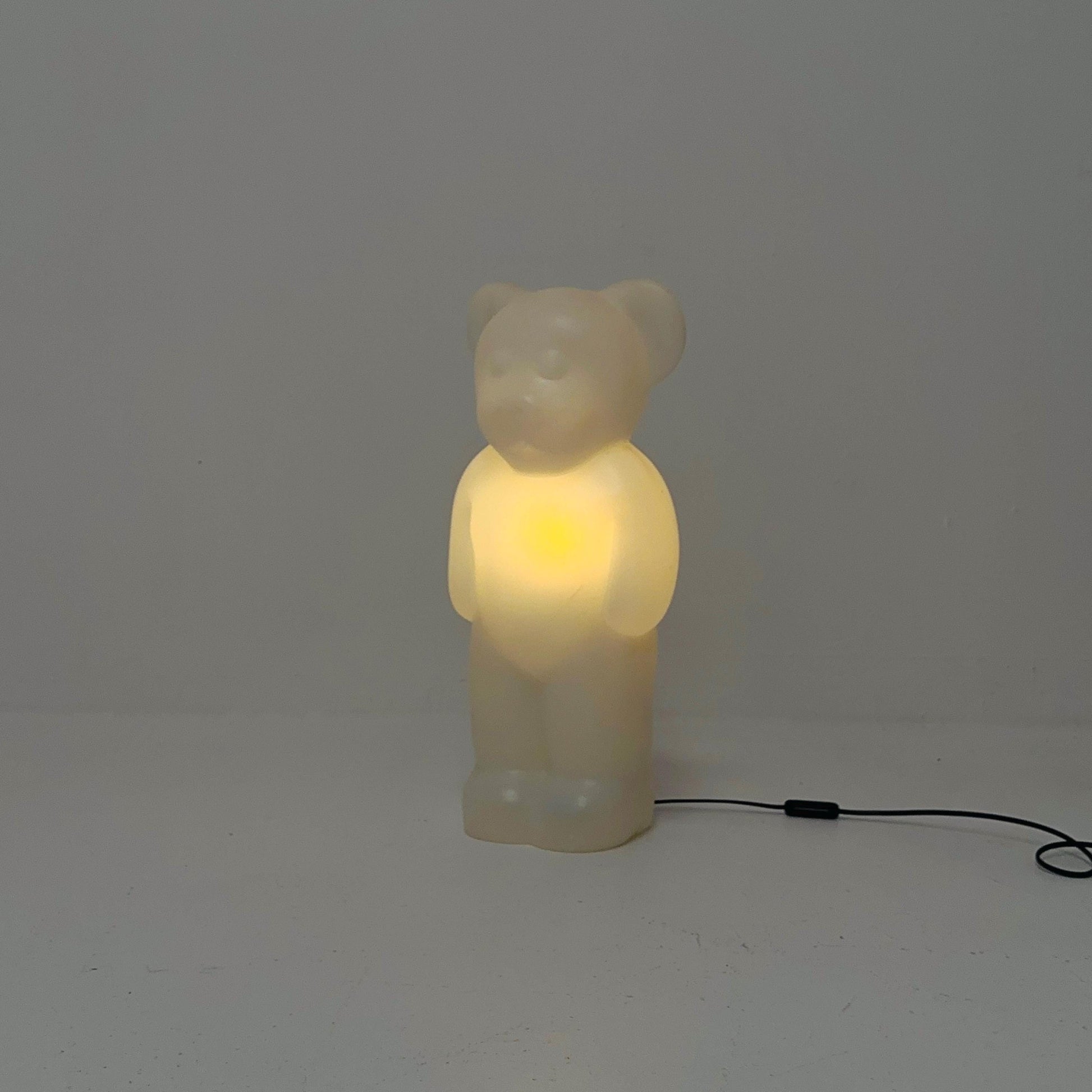 Spaceage rare white Lumibär by Flötotto, Haribo Bear vintage kids Night Lamp 1980S Germany