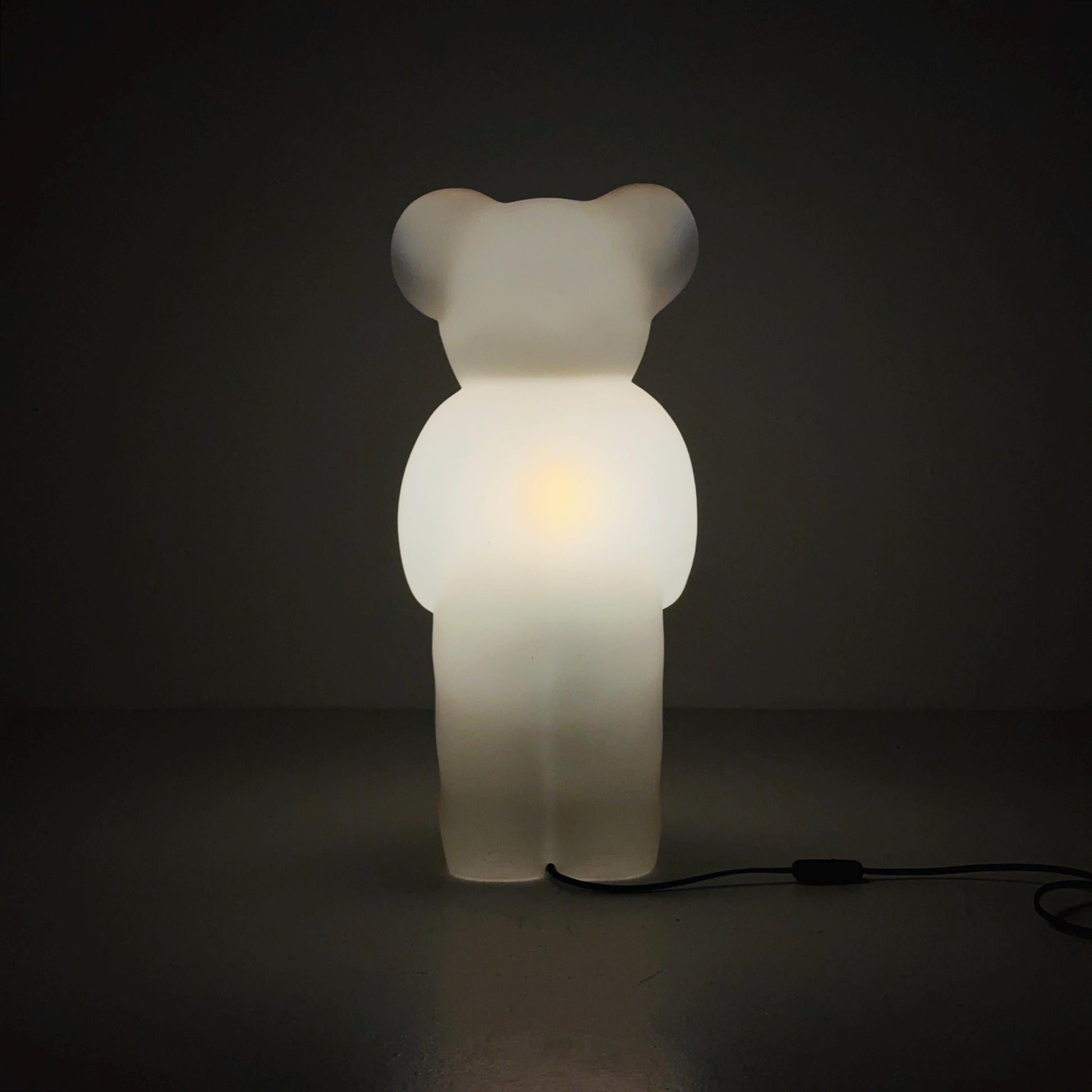 Spaceage rare white Lumibär by Flötotto, Haribo Bear vintage kids Night Lamp 1980S Germany
