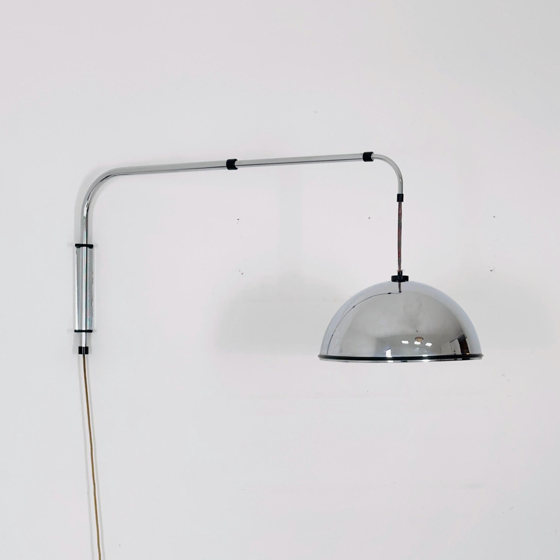 Mid century Wall-Mounted Adjustable Pendant Lamp | Height & Length | Bauhaus design, 1980s Italy