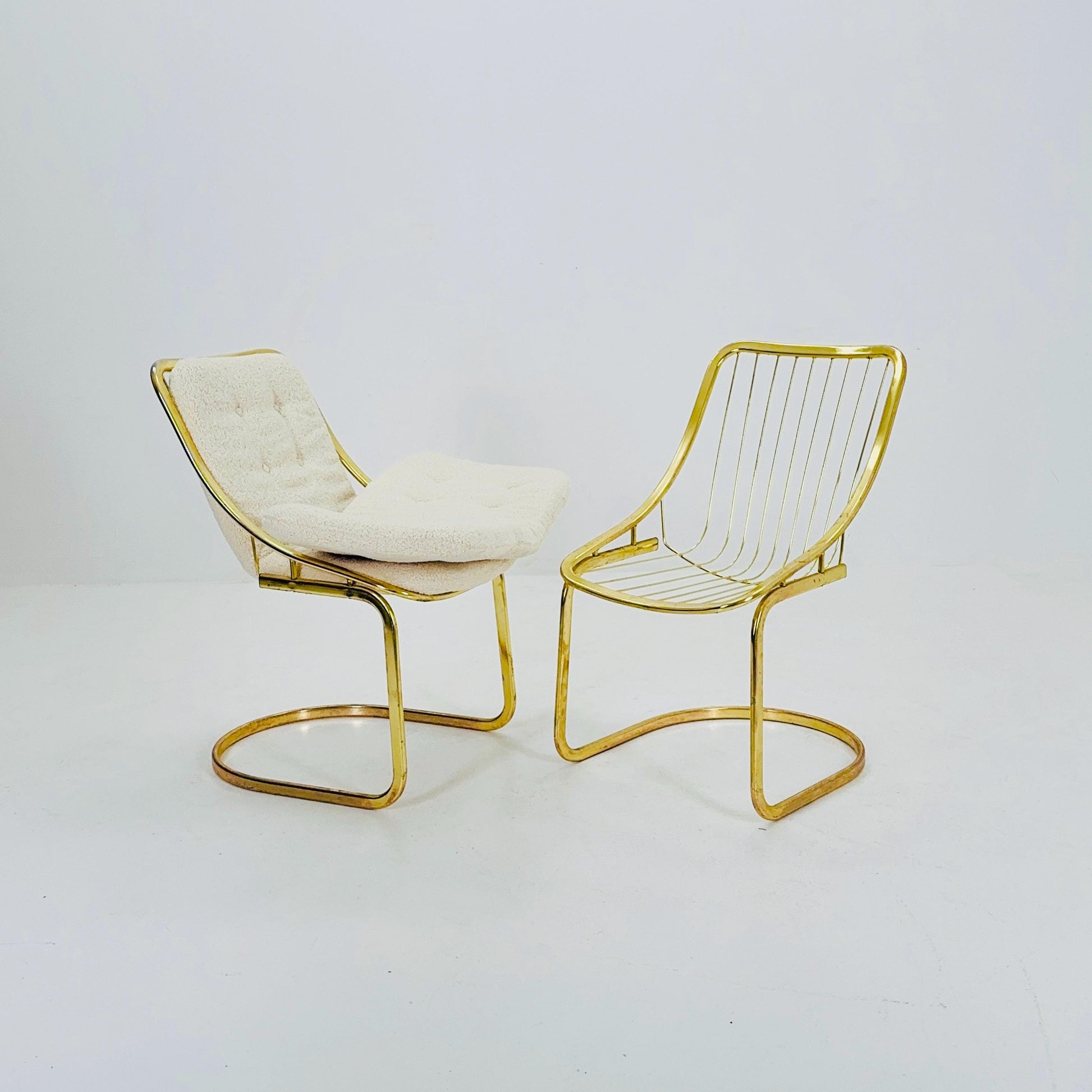 Set of 2 Mid century chrome Dining Chairs by Gastone Rinaldi, Italy, 1970s