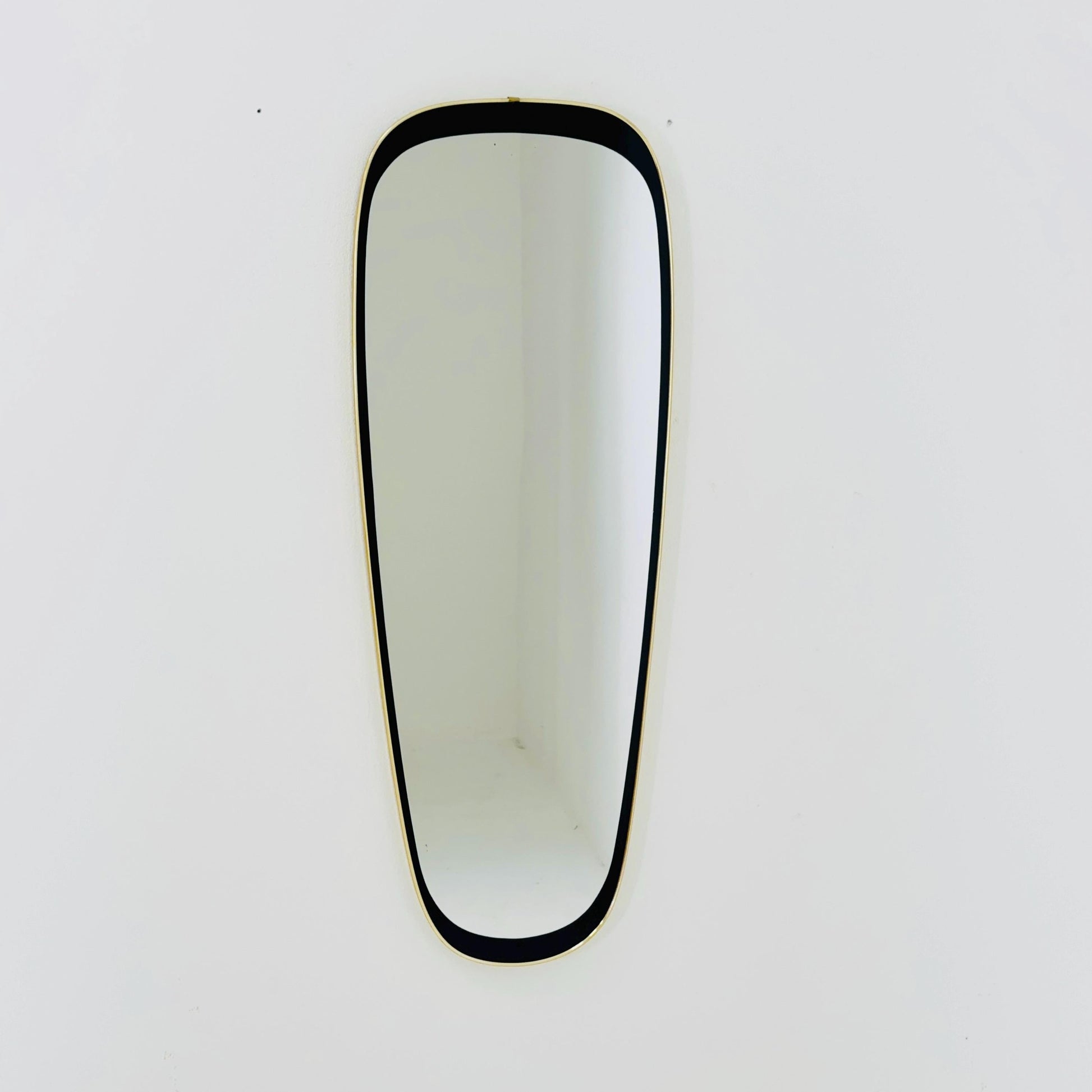 Large Kristall Mid Century asymmetric wall Mirror by lenzgold Nieren Spiegel - Kidney mirror 1960s rockabilly Germany
