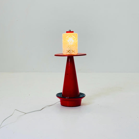 Mid-Century Modern table lamp Glazed Red Ceramic by Dümler & Breiden, Germany, 1960s