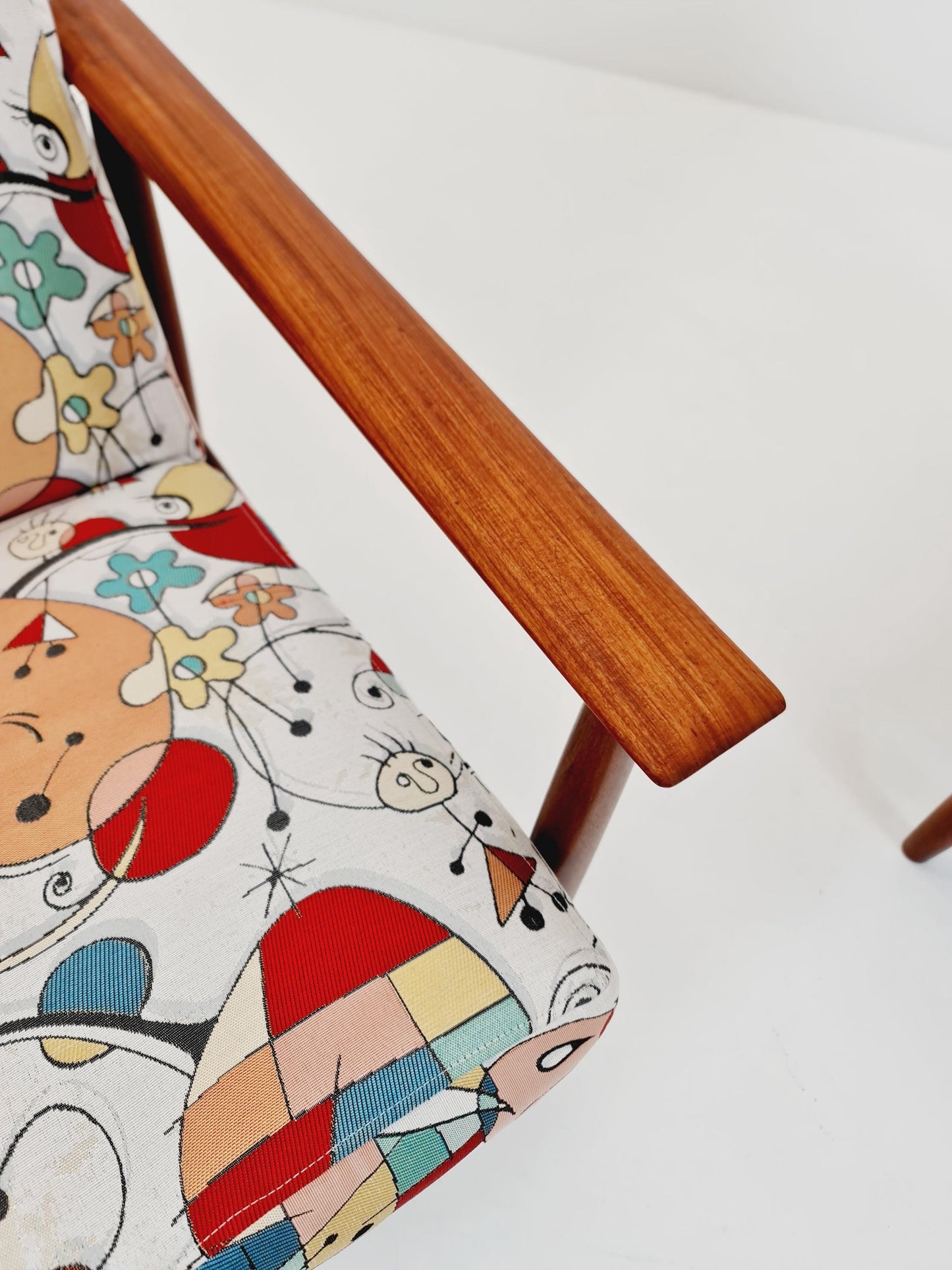 1 of 2 Mid century Danish easy lounge chairs Teak 1960s,