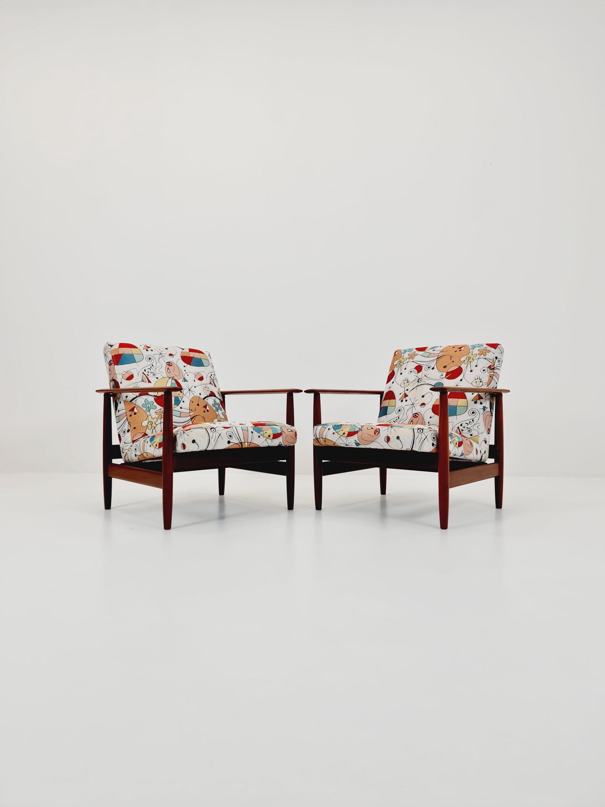 1 of 2 Mid century Danish easy lounge chairs Teak 1960s,