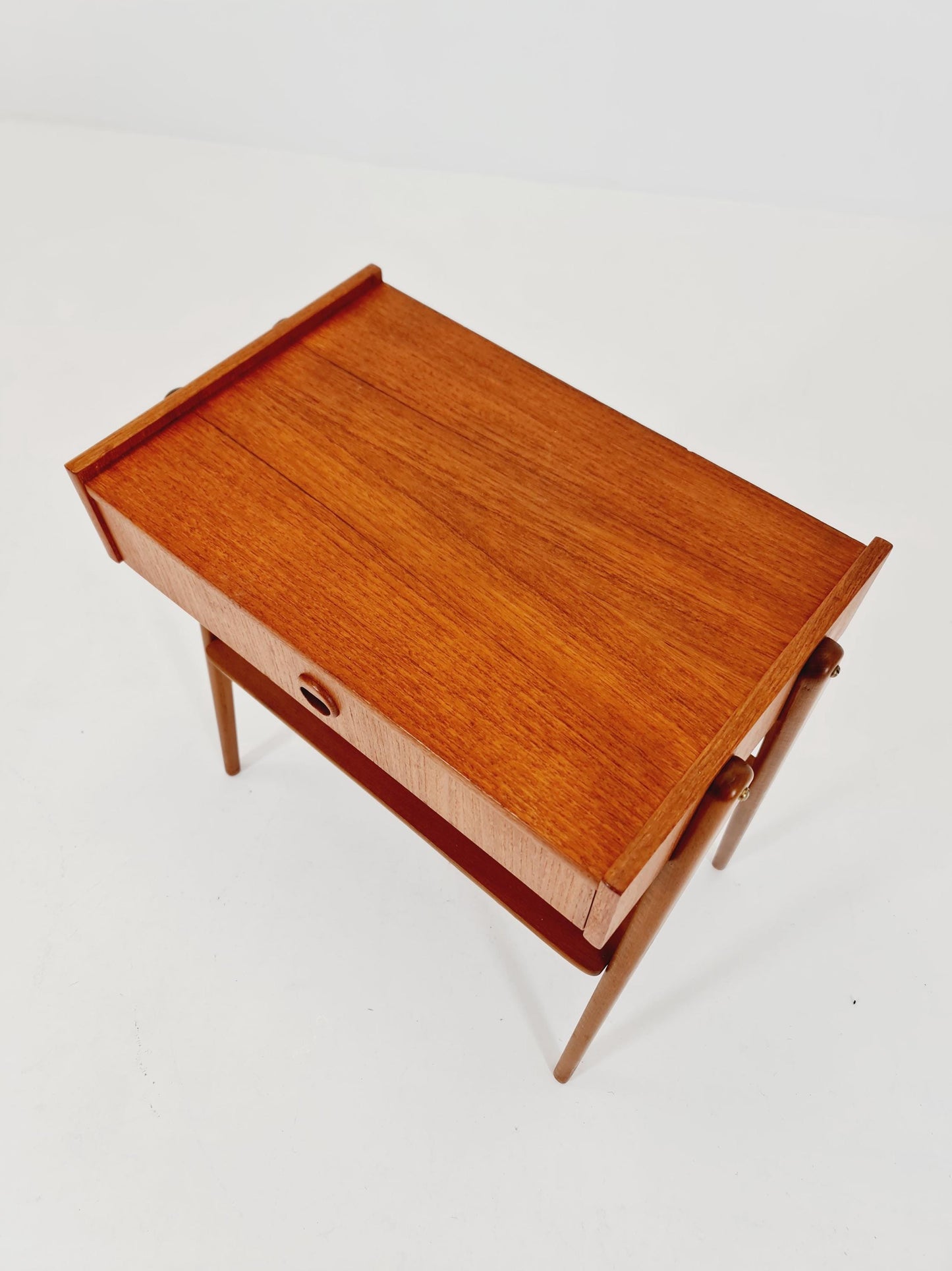 Danish Midcentury Side table/ Bedside table/ Night stand rattan and teak,
