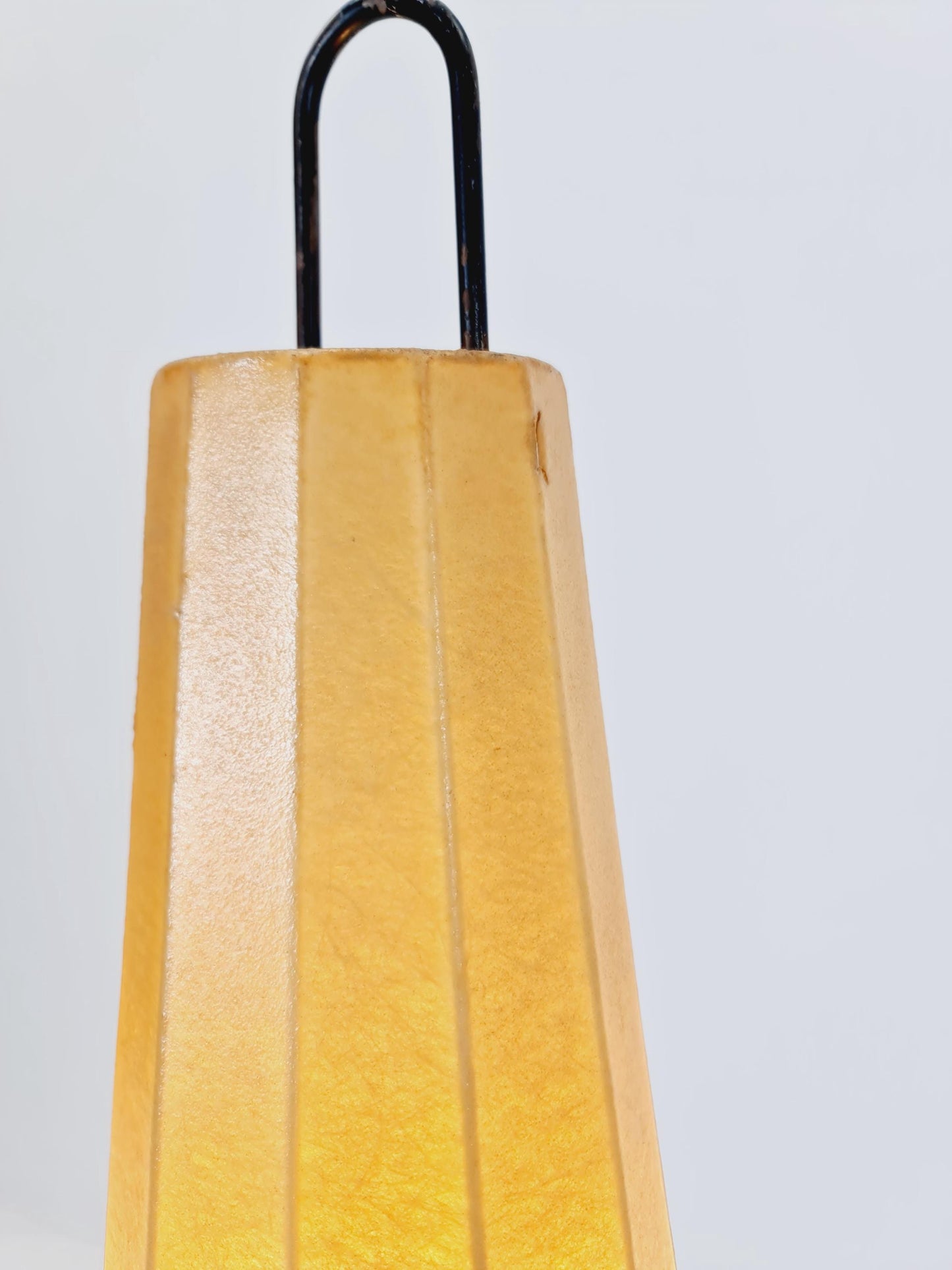 Mid century Danish tripod floor lamp in metal and cocoon shade By Klingele for Artimeta 1957s