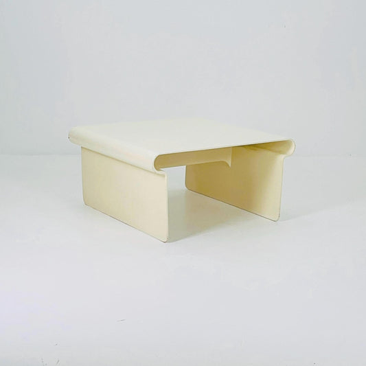 Space age white bent & lacquered white wood coffee table, 1970's