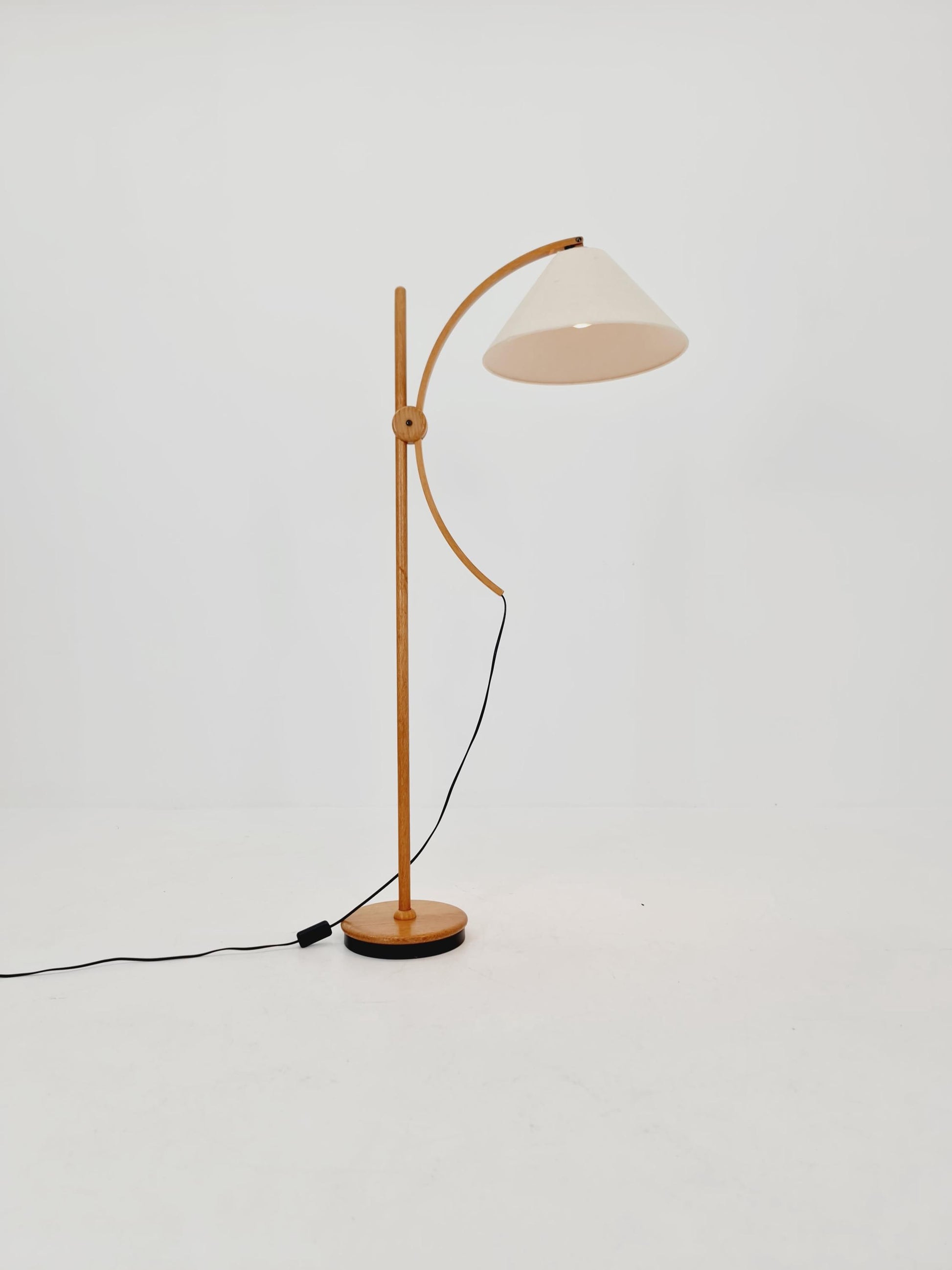 Vintage Danish Oak floor lamp by DOMUS 1970s