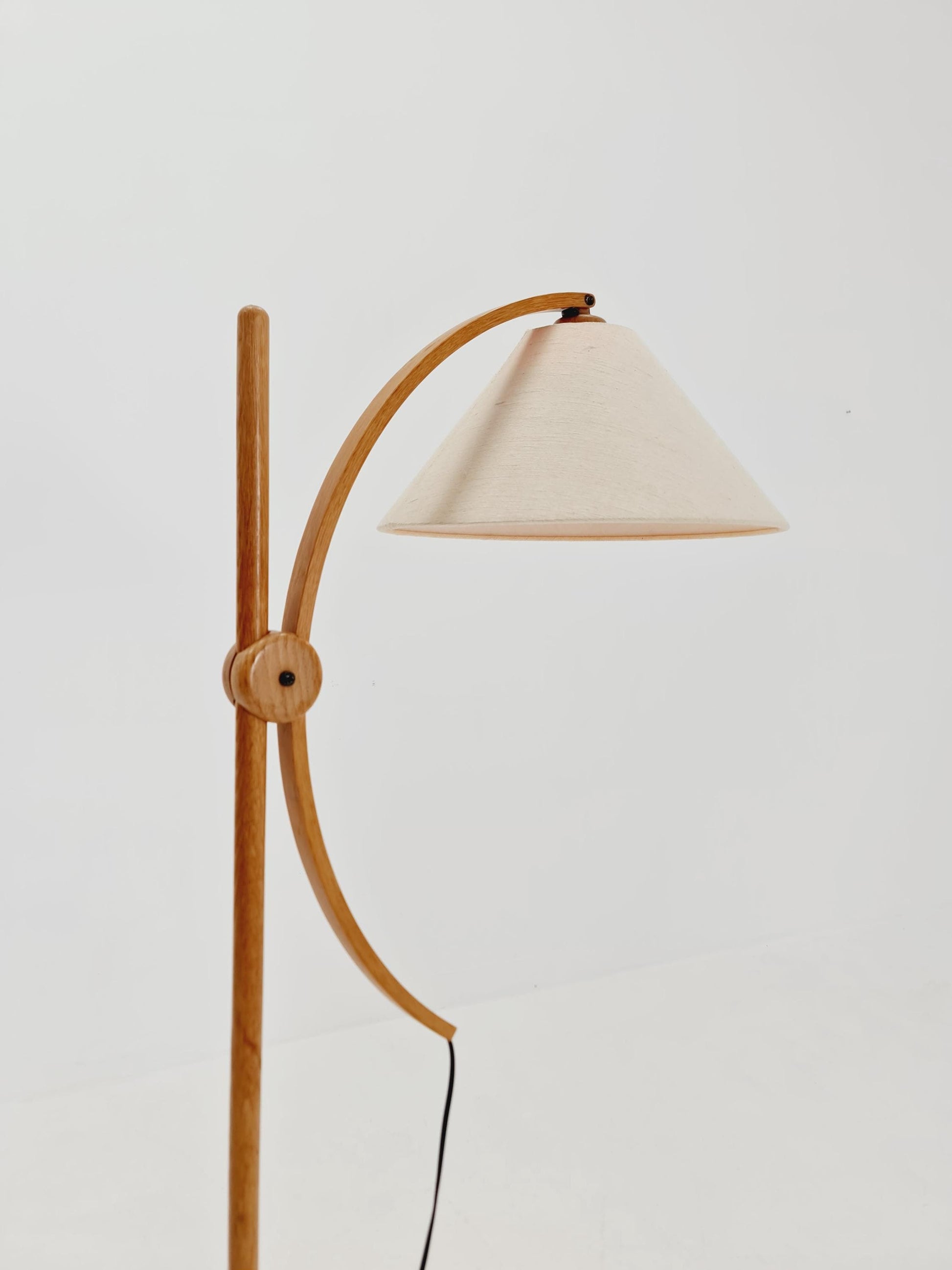 Vintage Danish Oak floor lamp by DOMUS 1970s