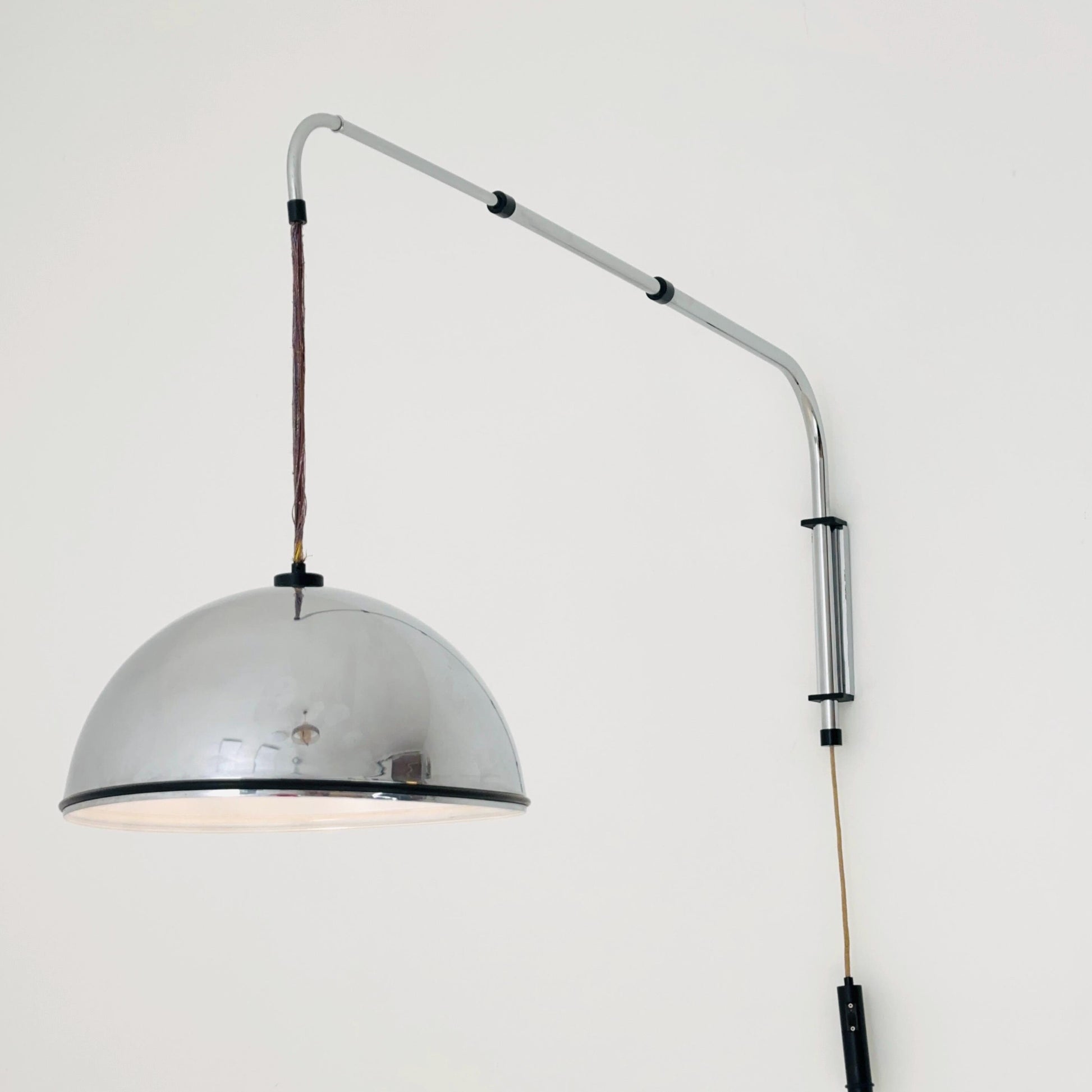 Mid century Wall-Mounted Adjustable Pendant Lamp | Height & Length | Bauhaus design, 1980s Italy