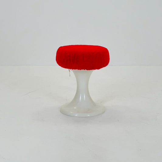 Space age white and red Emsa Tulip stool Germany 1970s