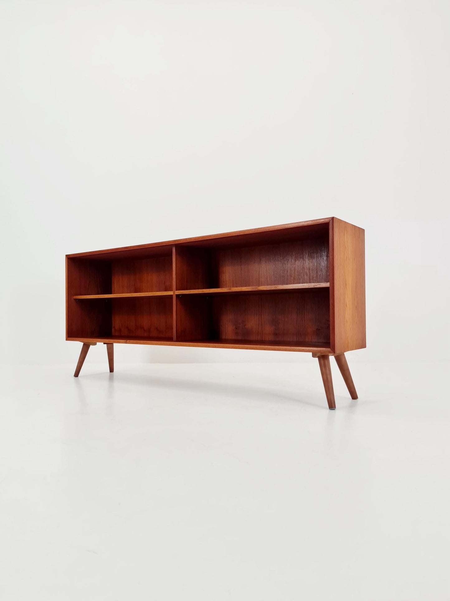 Midcentury vintage teak danish cabinet book case, 1960s