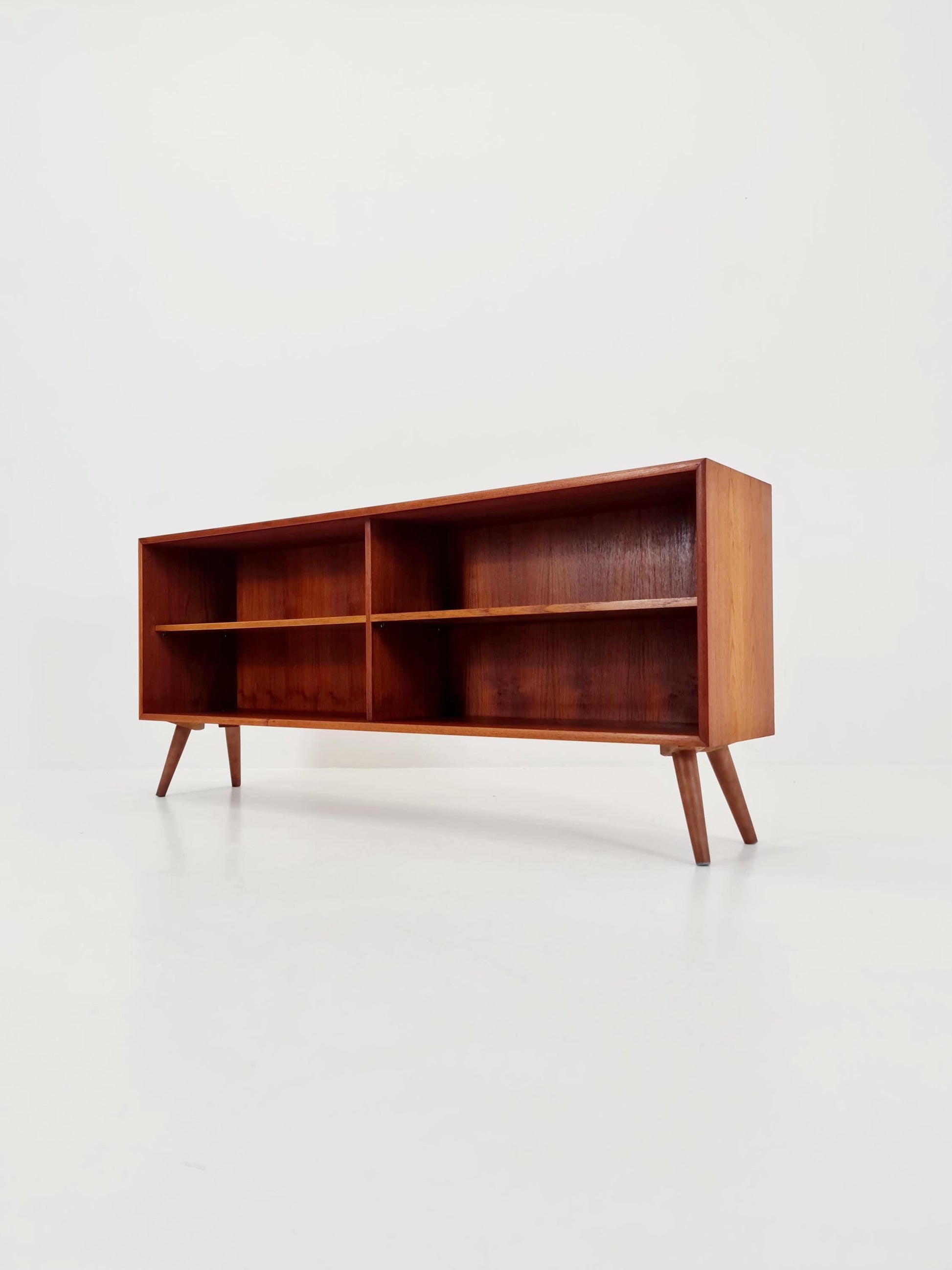 Midcentury vintage teak danish cabinet book case, 1960s