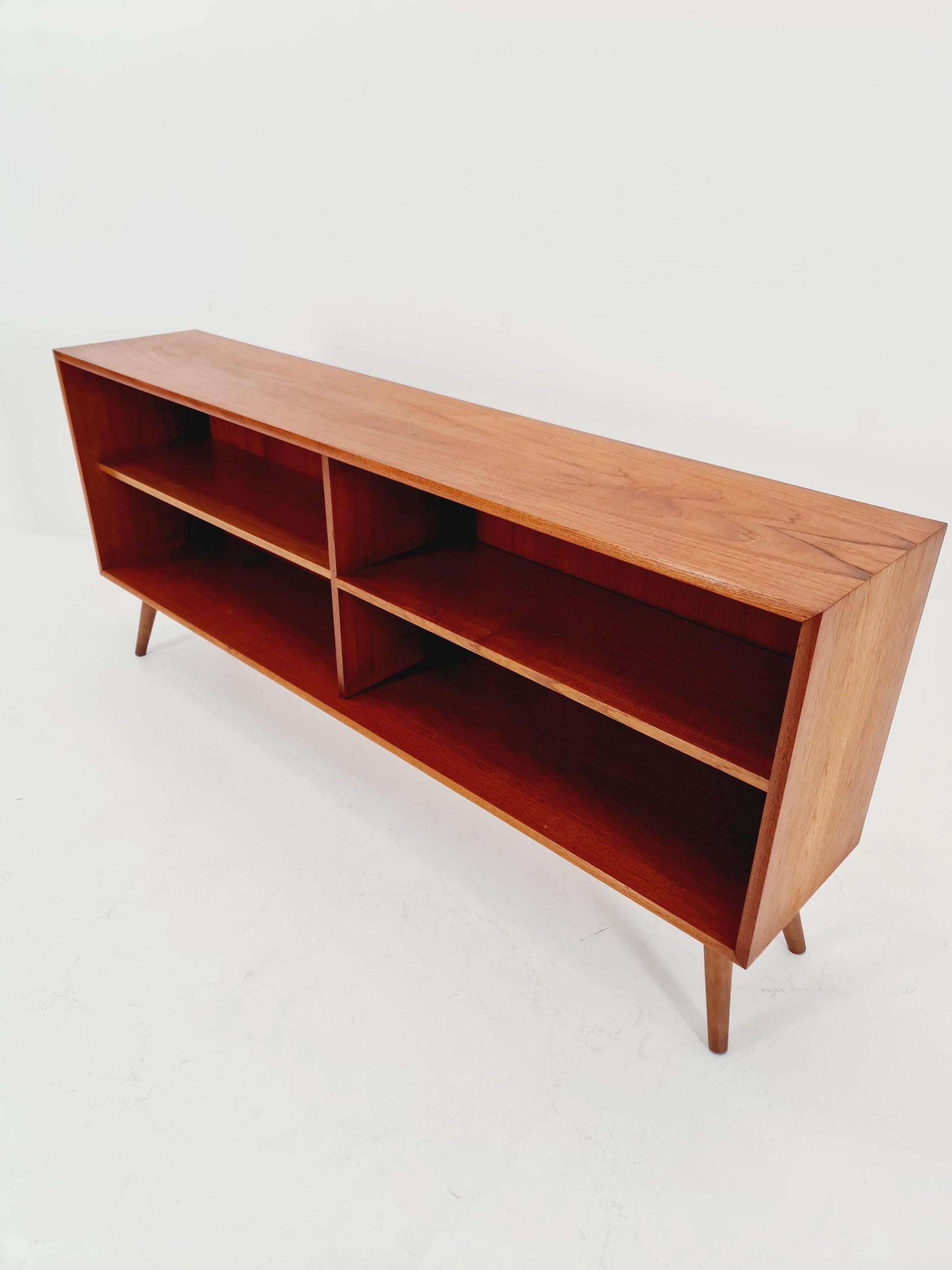 Midcentury vintage teak danish cabinet book case, 1960s