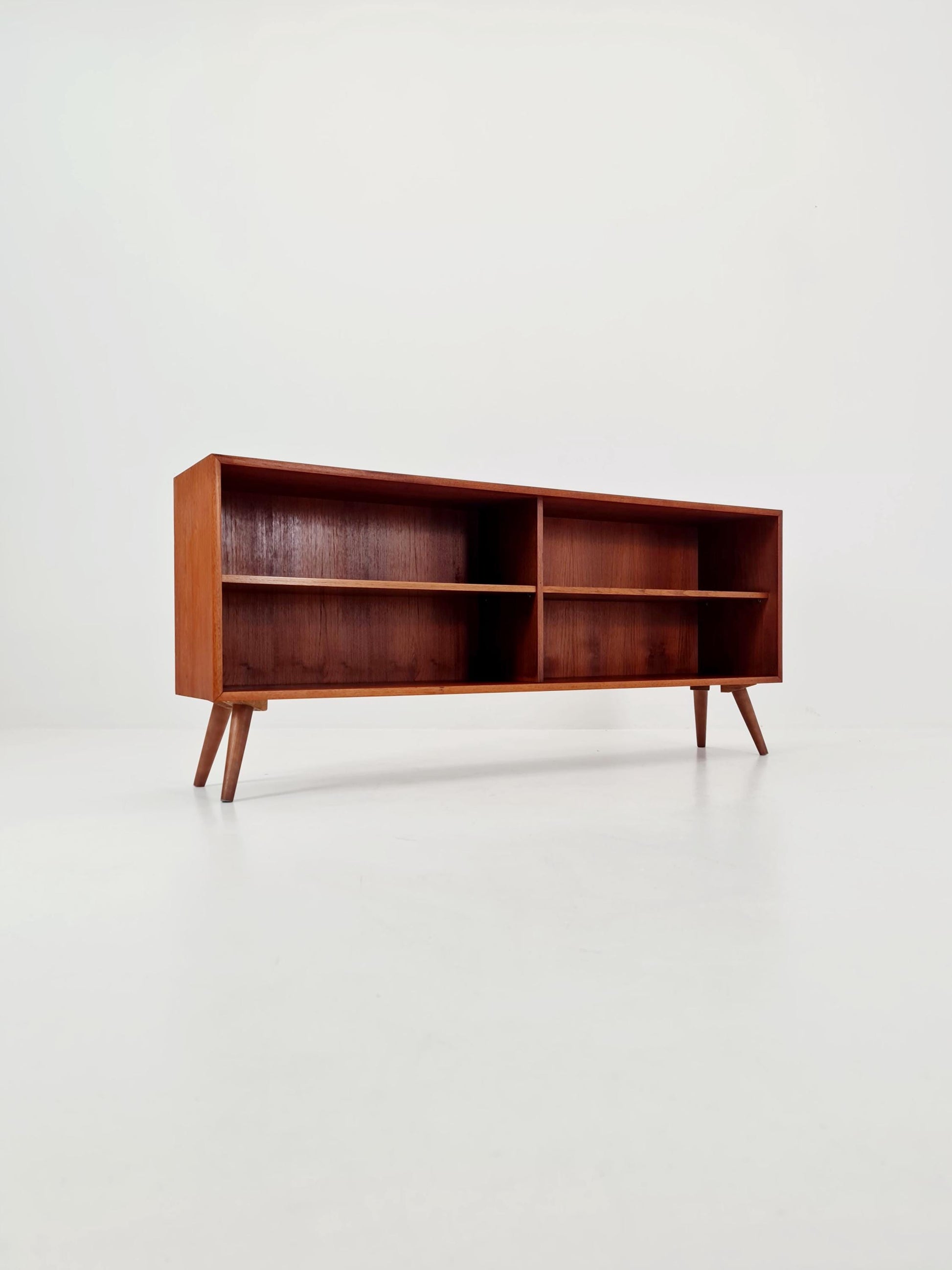 Midcentury vintage teak danish cabinet book case, 1960s