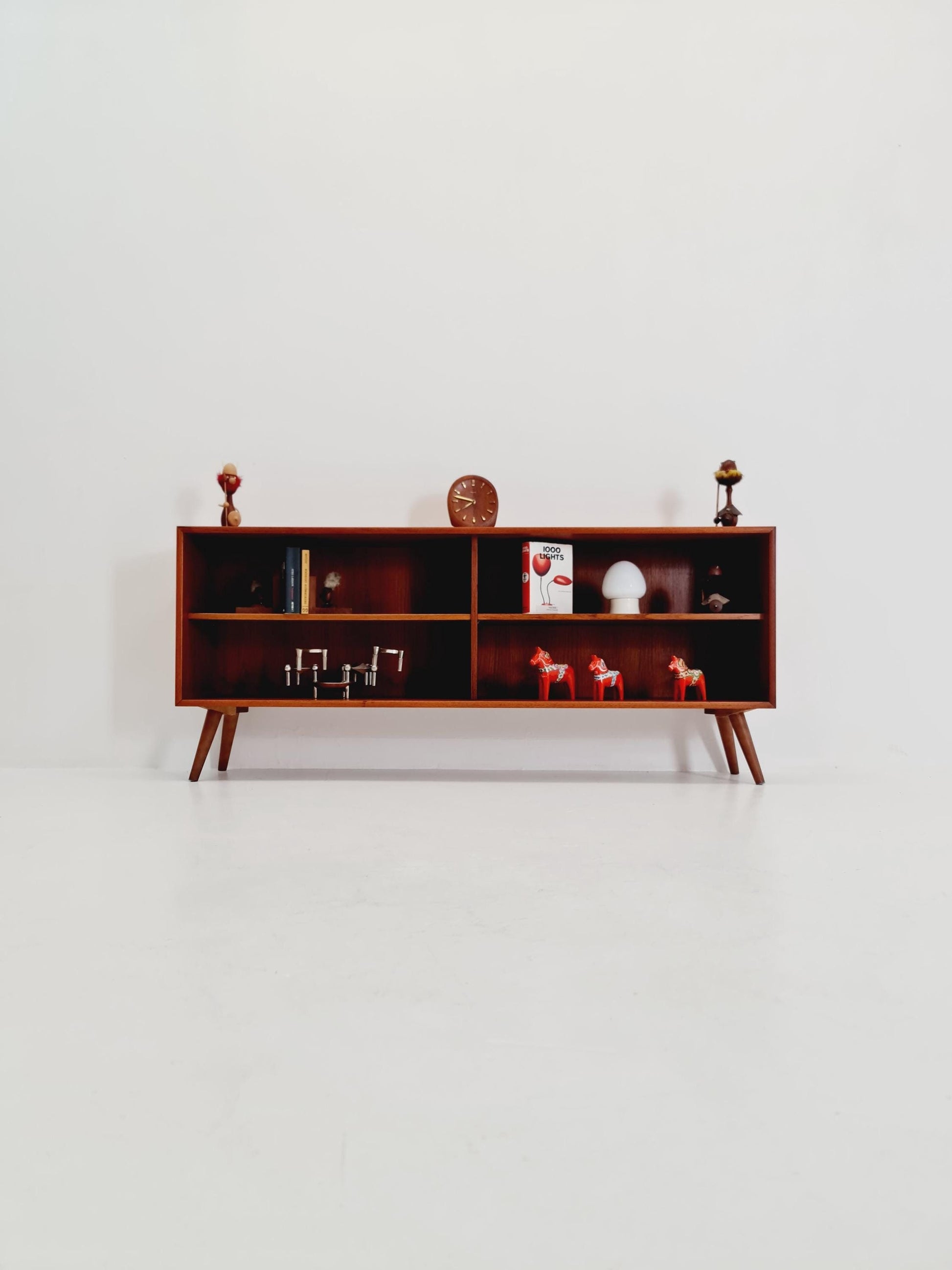 Midcentury vintage teak danish cabinet book case, 1960s