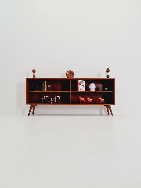 Midcentury vintage teak danish cabinet book case, 1960s