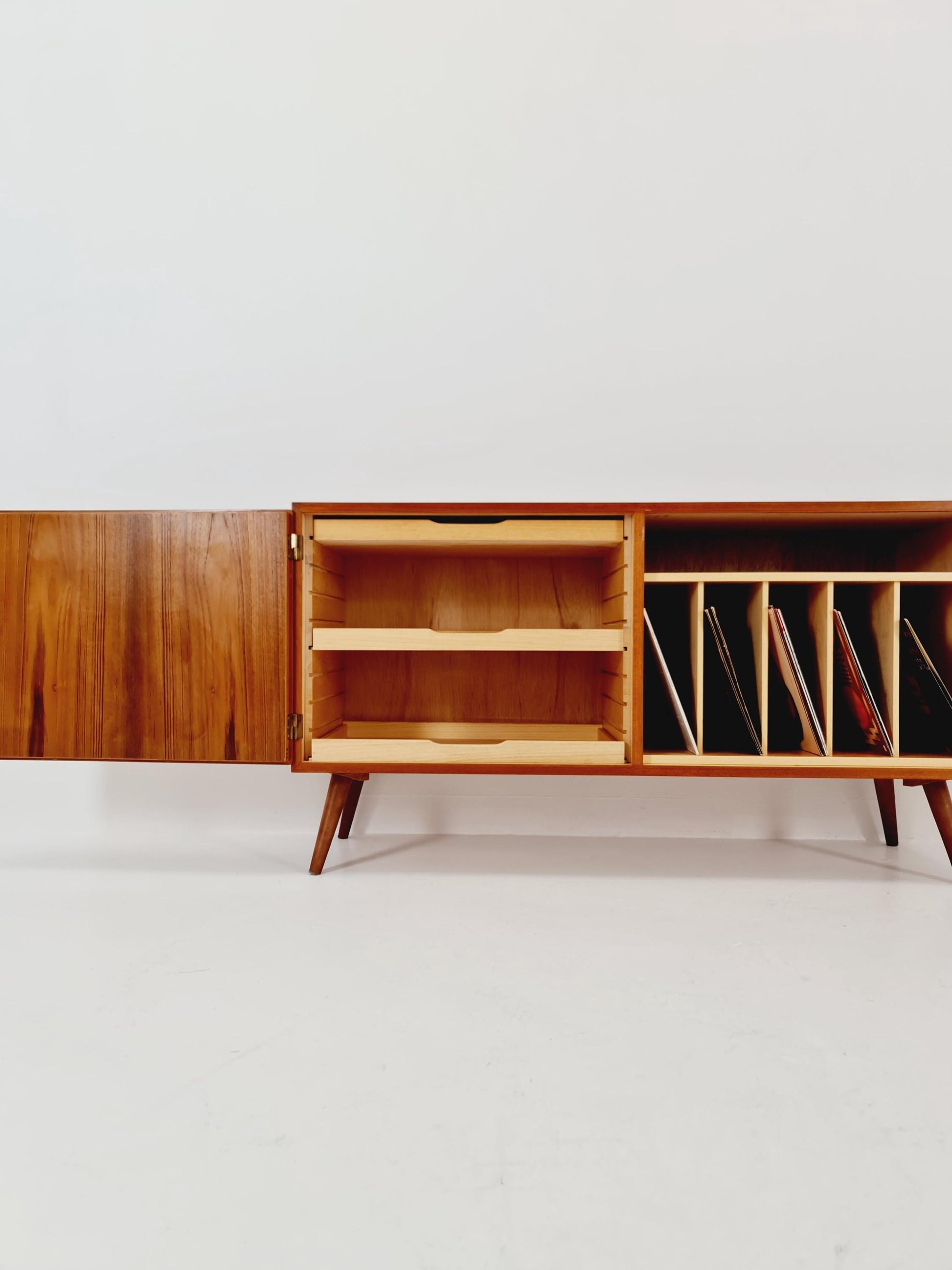 Mid-century Danish vintage Teak hallway Record cabinet, sideboard, 1960s