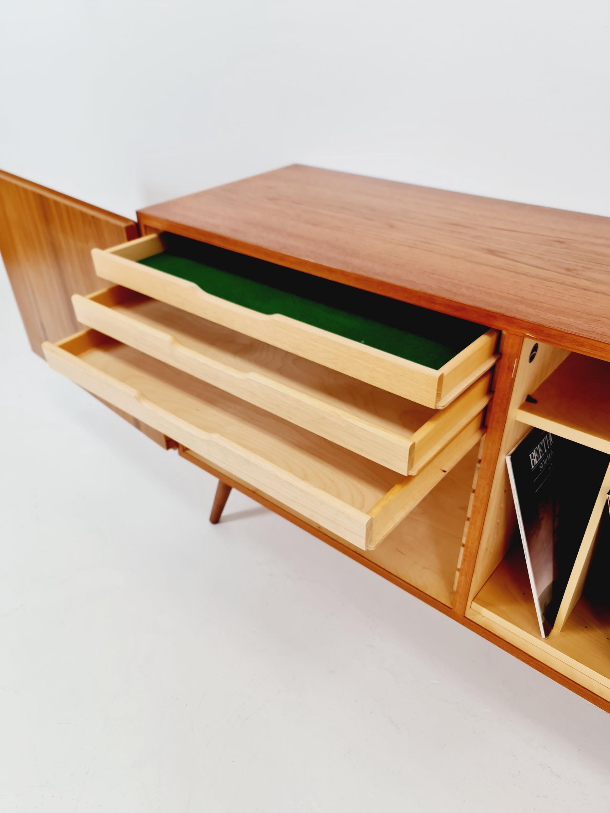 Mid-century Danish vintage Teak hallway Record cabinet, sideboard, 1960s