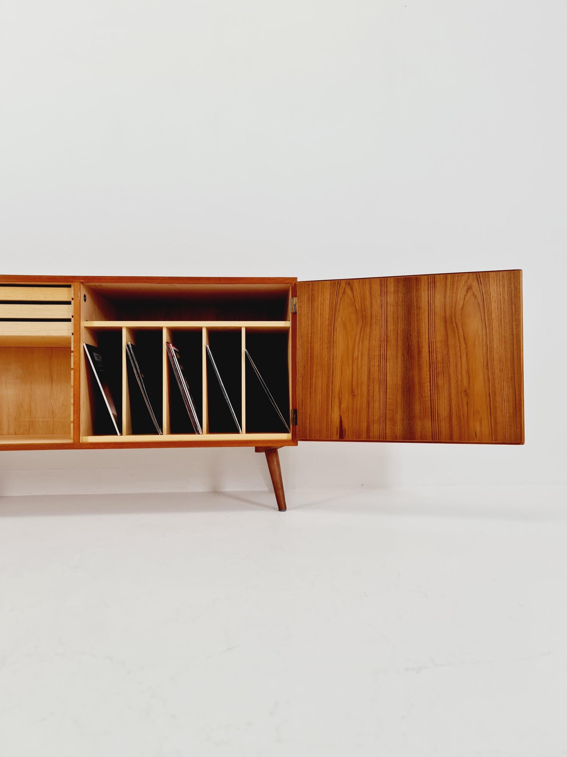 Mid-century Danish vintage Teak hallway Record cabinet, sideboard, 1960s