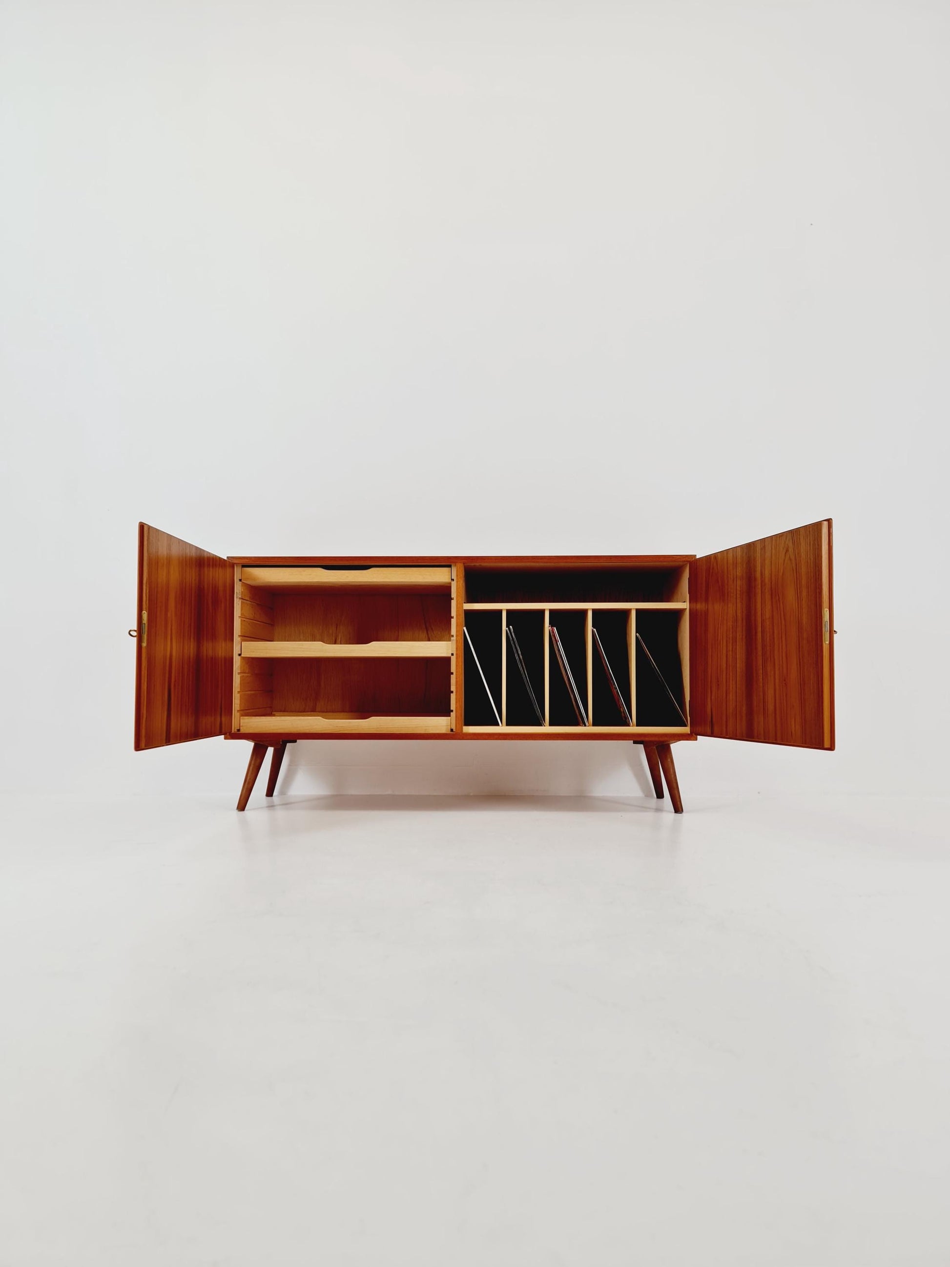 Mid-century Danish vintage Teak hallway Record cabinet, sideboard, 1960s