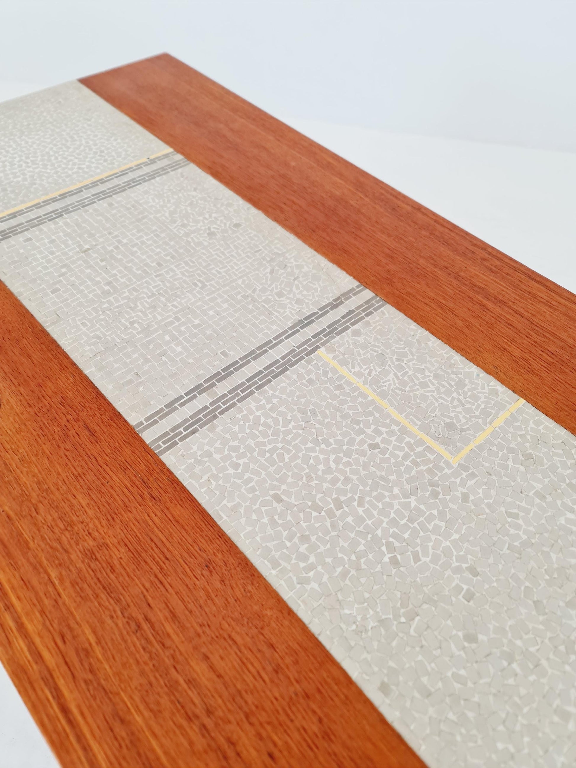 Rare vintage Danish Teak mosaic coffee table from the 60s,
