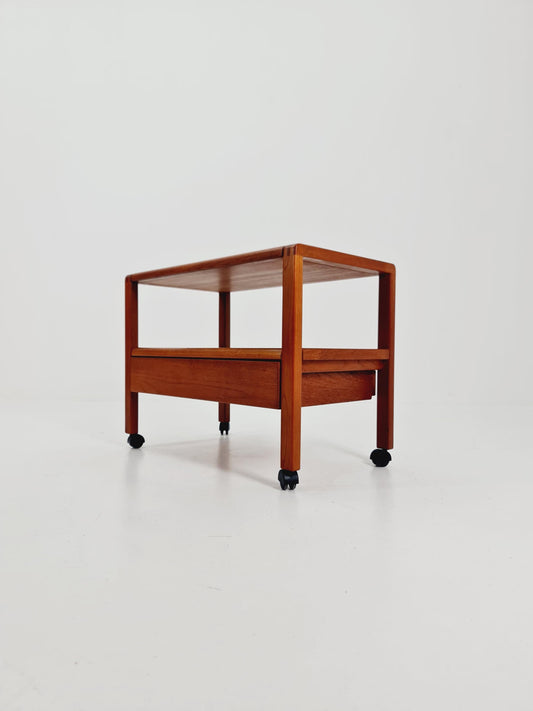 Vintage mid century danish trolley in solid teak/ bar cart By Salling Stolefabrik, 1960s