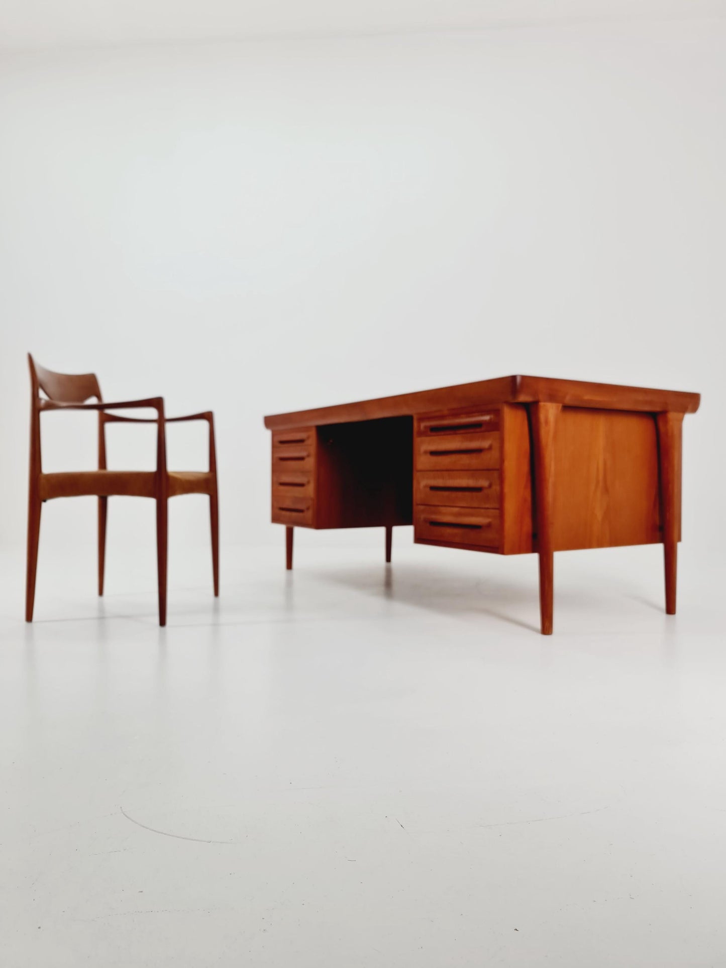 Danish teak desk model Executive Desk by Ib Kofod Larsen, 1960s