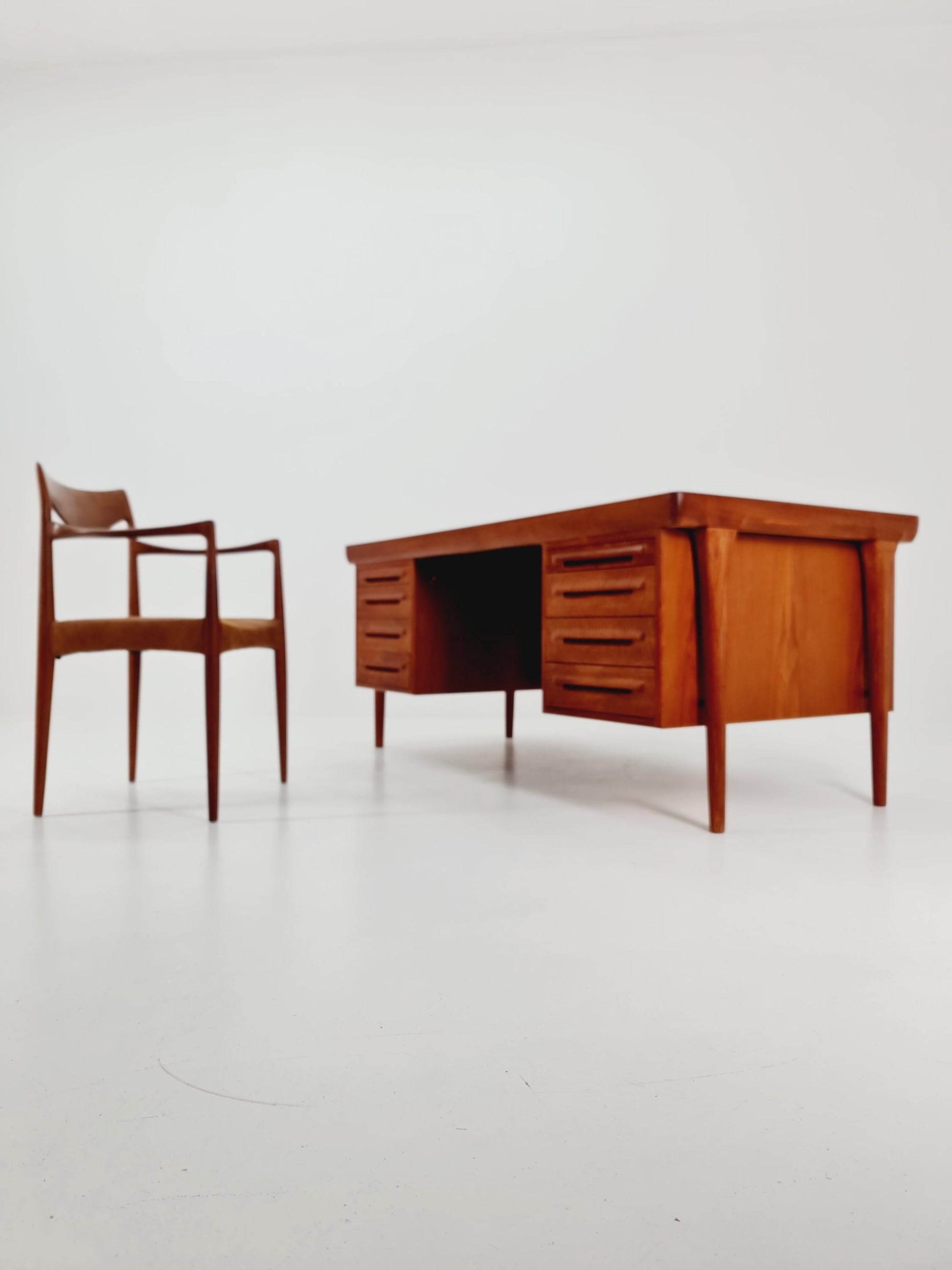 Danish teak desk model Executive Desk by Ib Kofod Larsen, 1960s