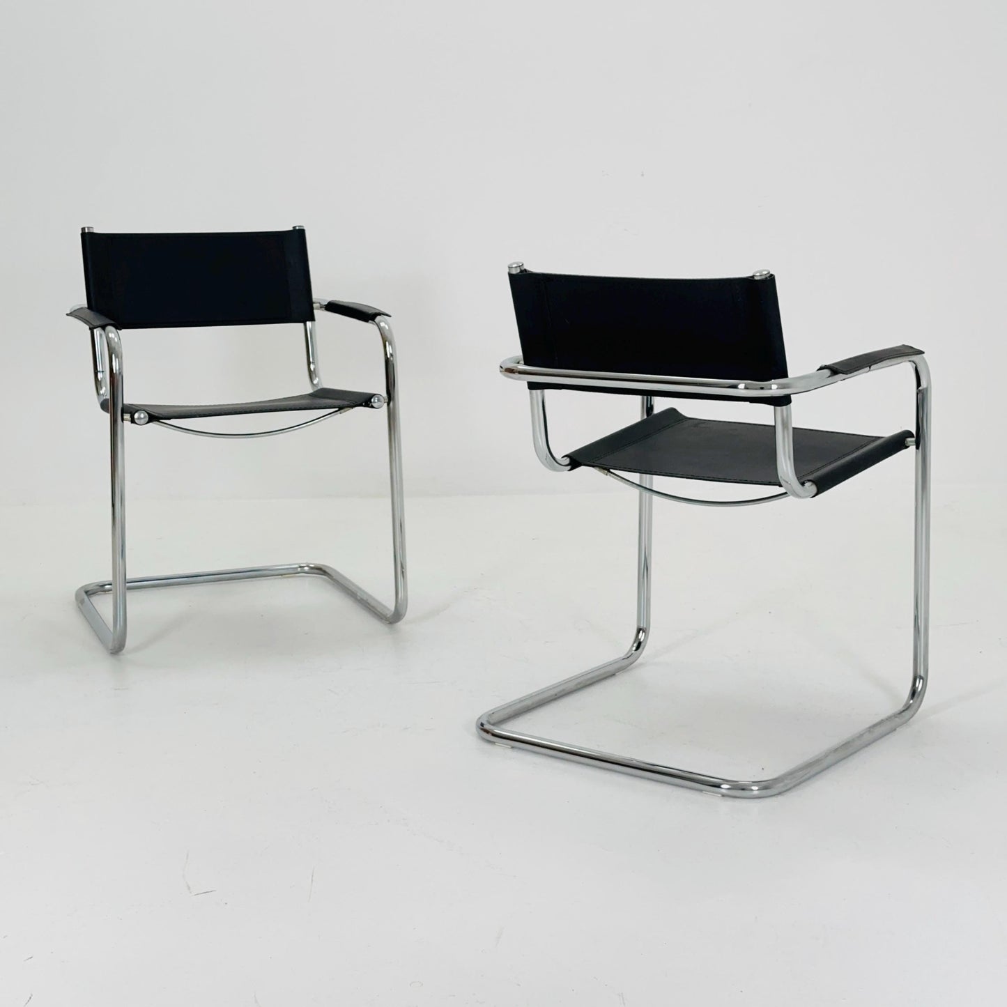 1 of 6 Mid Century iconic Mart Stam S34 armchair / Bauhaus chrome tube steel and leather / 80s vintage cantilever chair s43
