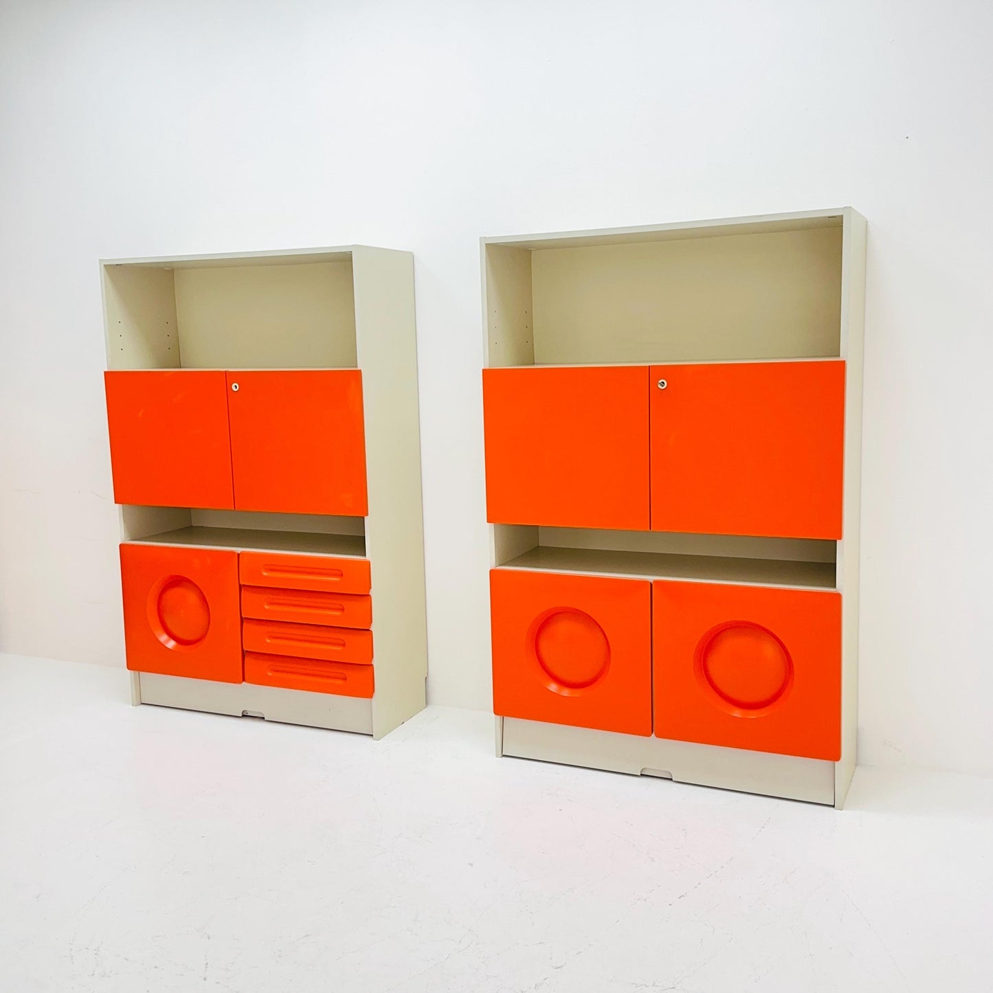 Set of 2 Space age rare cupboards by Gwinner Germany 1970s