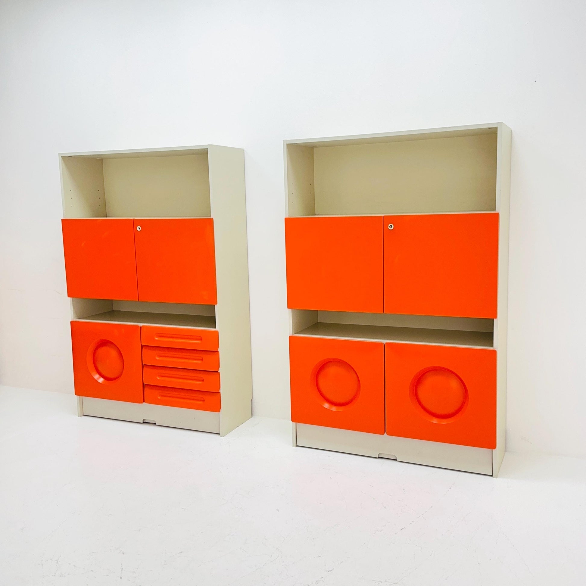 Set of 2 Space age rare cupboards by Gwinner Germany 1970s